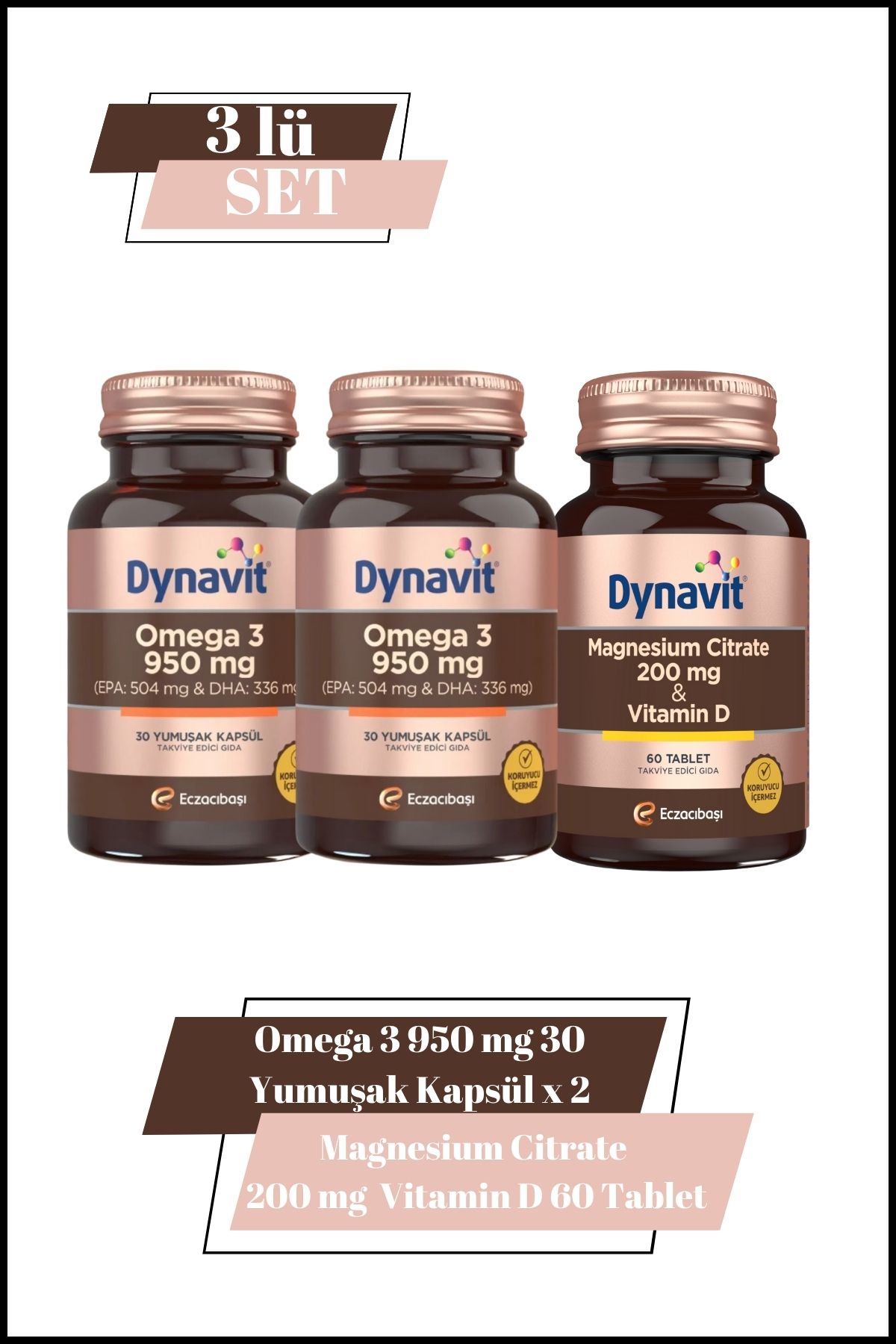 Dynavit Omega 3 950 mg & Magnesium Citrate 200 mg & Vitamin D