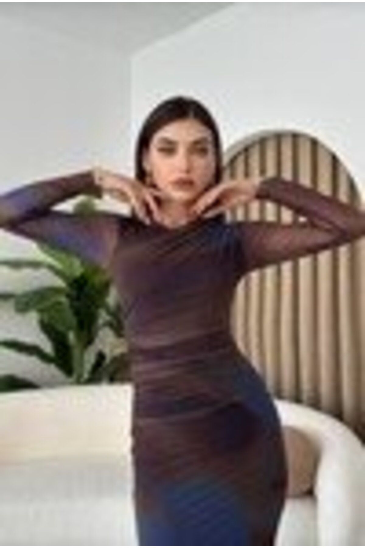 Gökyüzü Moda Flet Tül Elbise