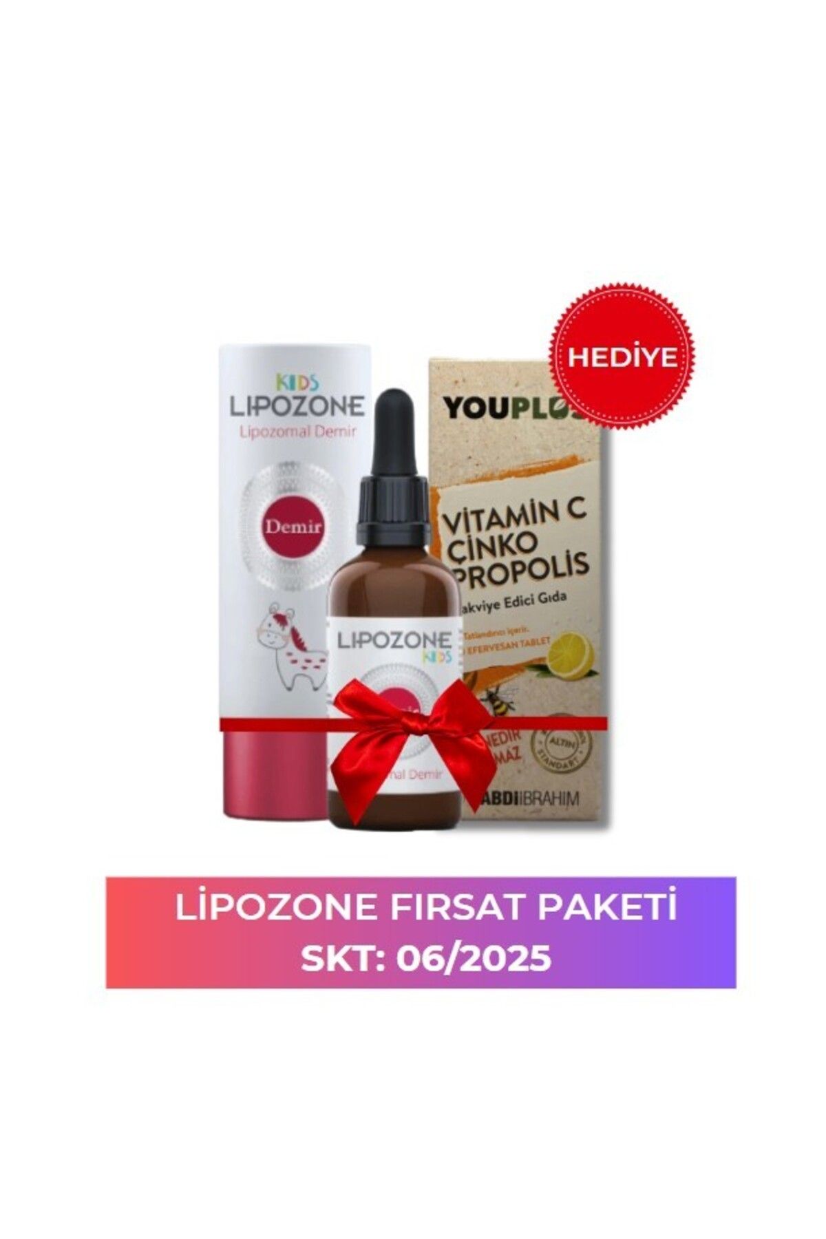 ABDİİBRAHİM Lipozone Kids Demir 15 ml & Youplus Hediyeli Fırsat Paketi SKT: 06/25