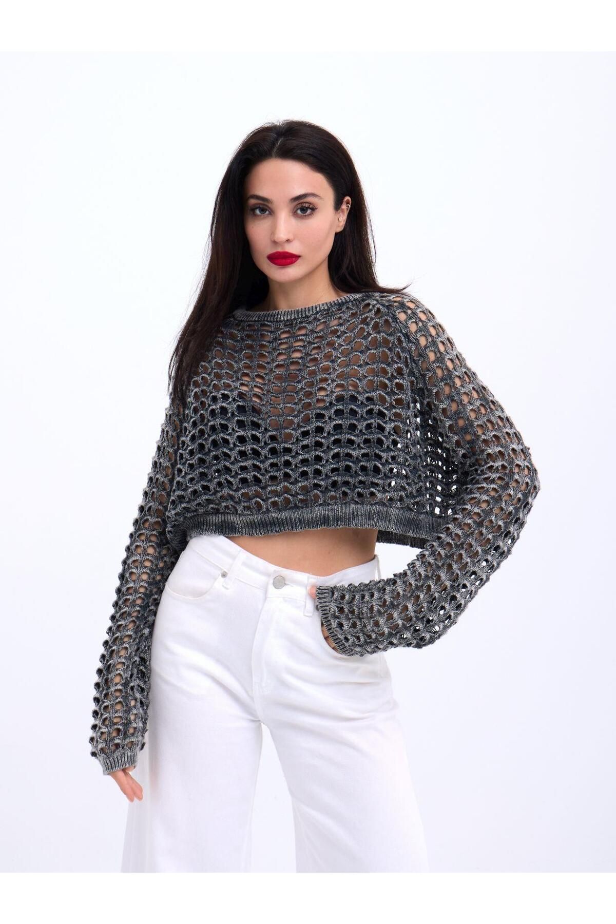 Meleners 3958 TRİKO FİLE BOLERO-ANTRASİT