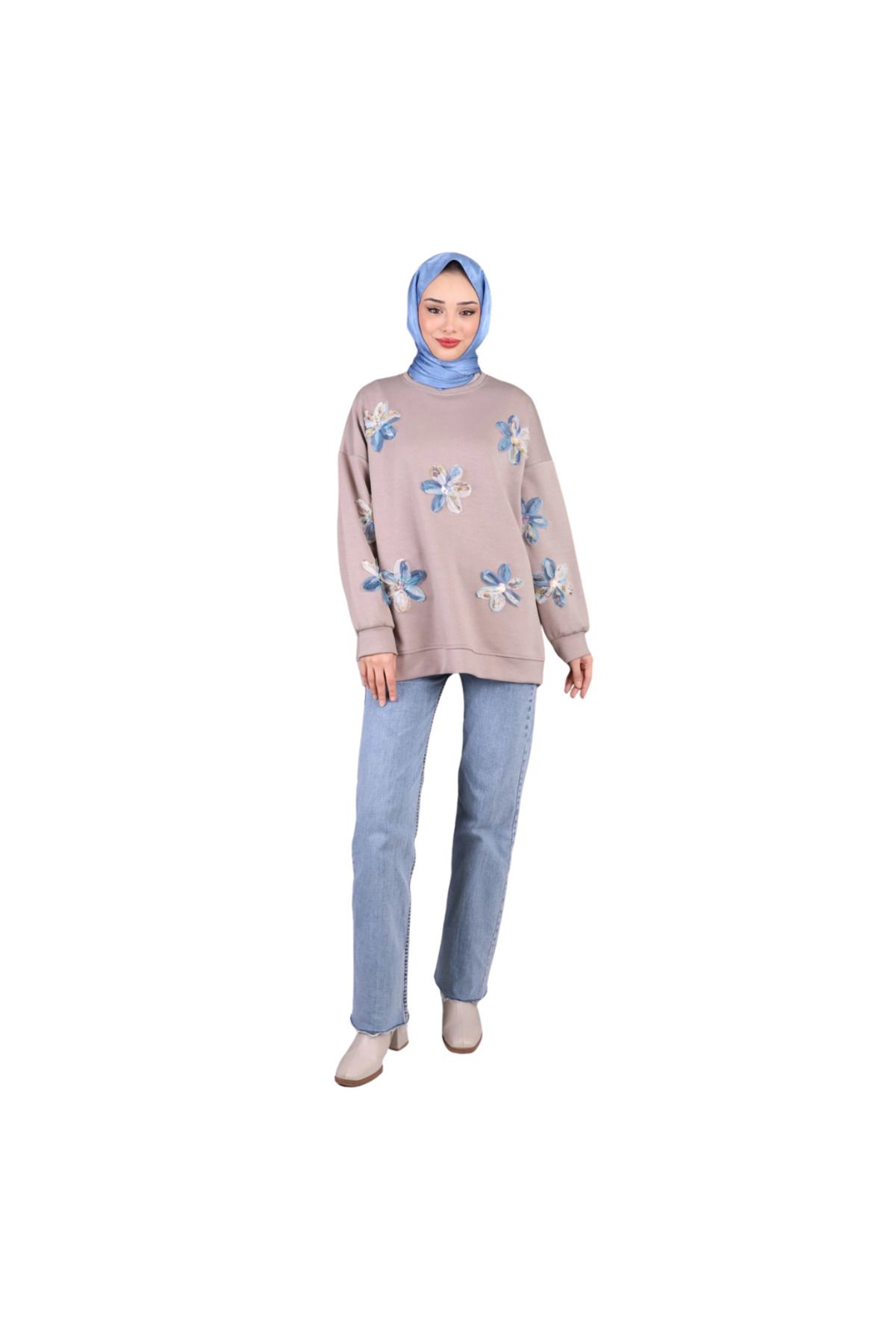 Lonca Tekstil-Tunica / transpirație pentru femei din tul cu modele florale 5