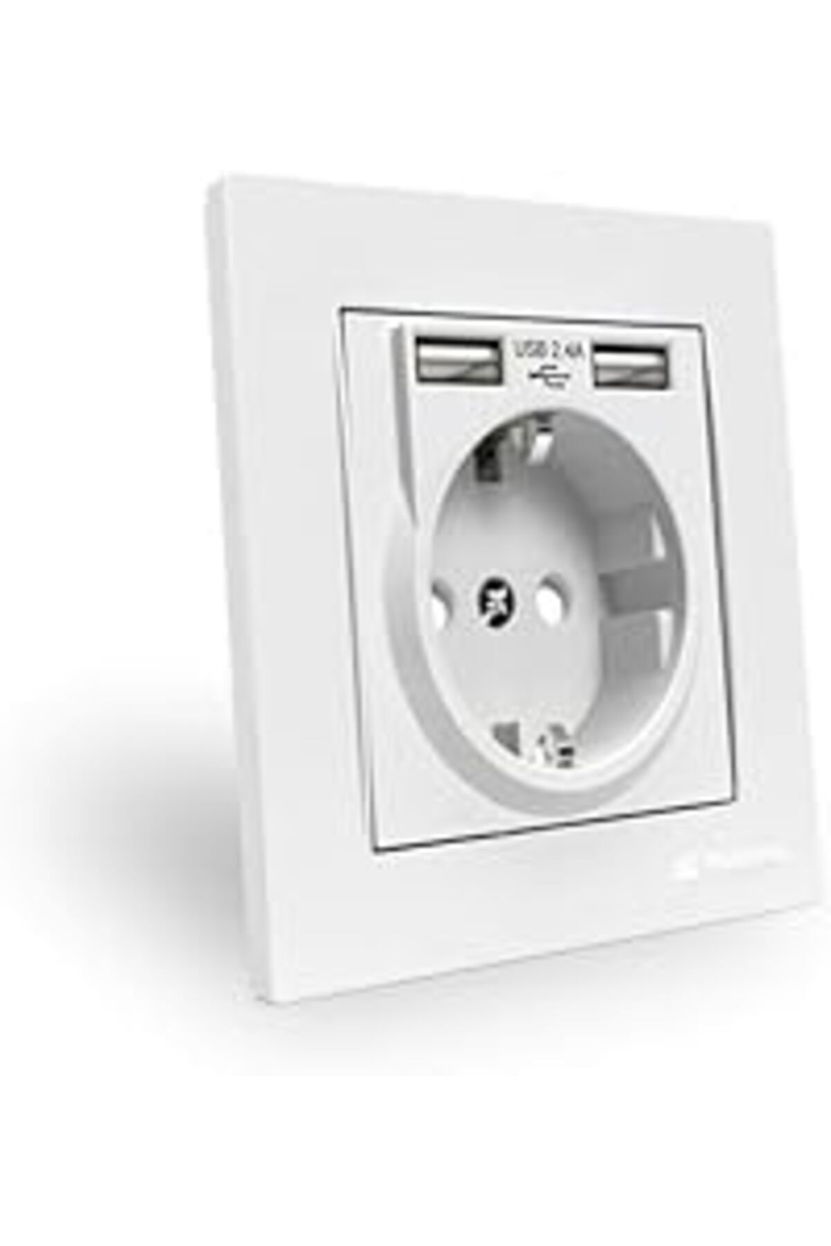 Pazarcan Mutlusan Çift Usb'li Topraklı Priz (2.4A HIZLI ŞARJ ÇOCUK KORUMA)