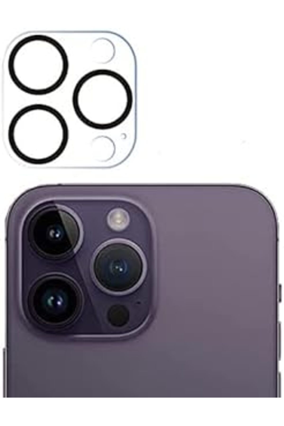 Qedii Happy Trend Iphone 14 Pro Ve 14 Pro Max Uyumlu Kamera Lens Koruyucu Temperli Cam Kamera Koruyucu 9H