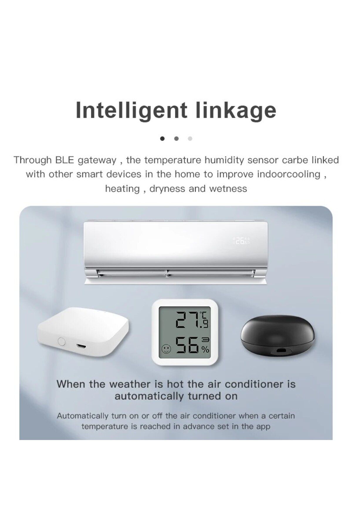 Choice-WHITE Mini Bluetooth Temperature Humidity Sensor with LCD Screen Smart Linkage Remote Control Thermo 4