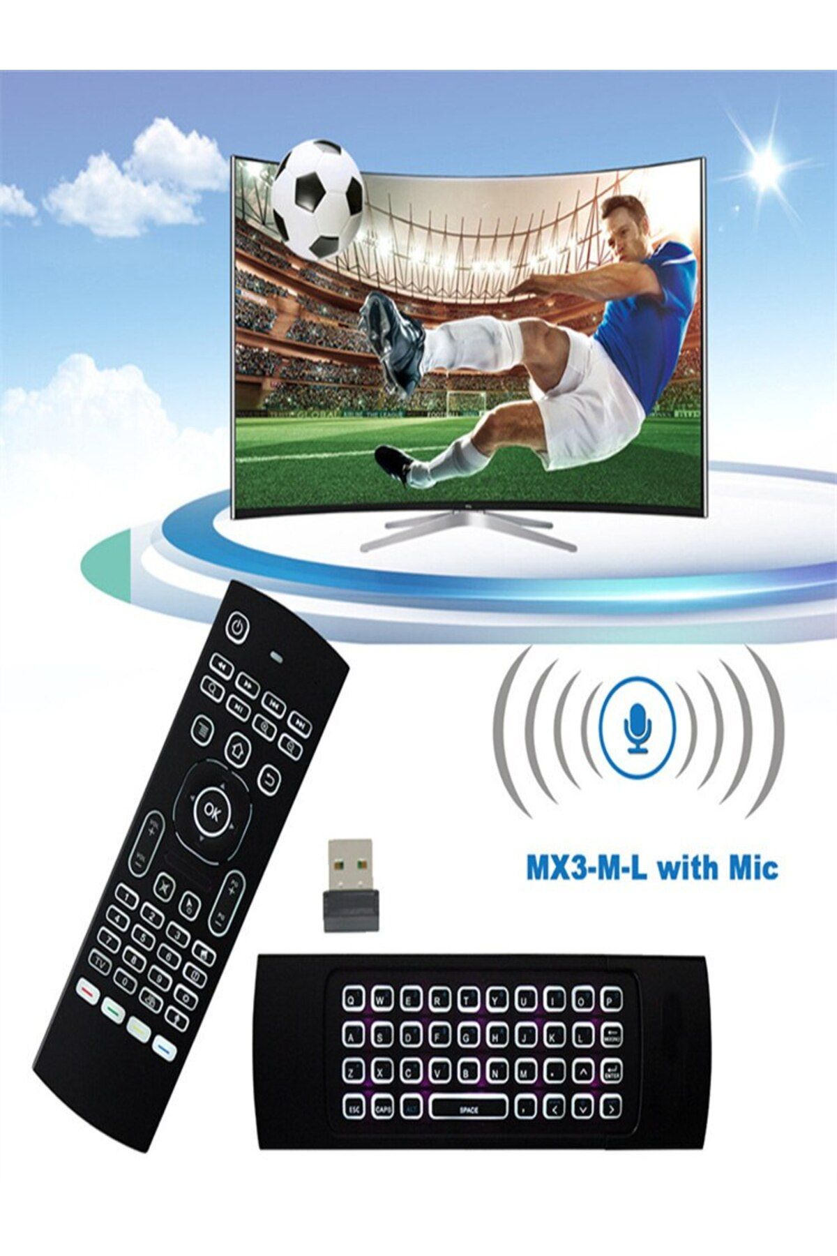 Choice-Mx3 Voice Backlit Mx3 Voice Backlit Control Wireless Air Mouse Keyboard 2.4g Rf Gyro Sensor Smart Re 7