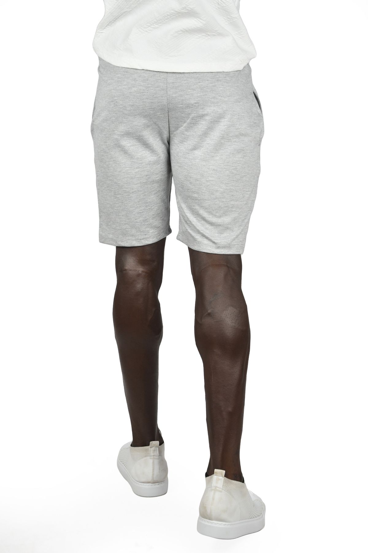 Rizz up-Gray Lycra Men's Combed Cotton Shorts - Slim Fit, Elastic Waist, Lace-up2402391 5