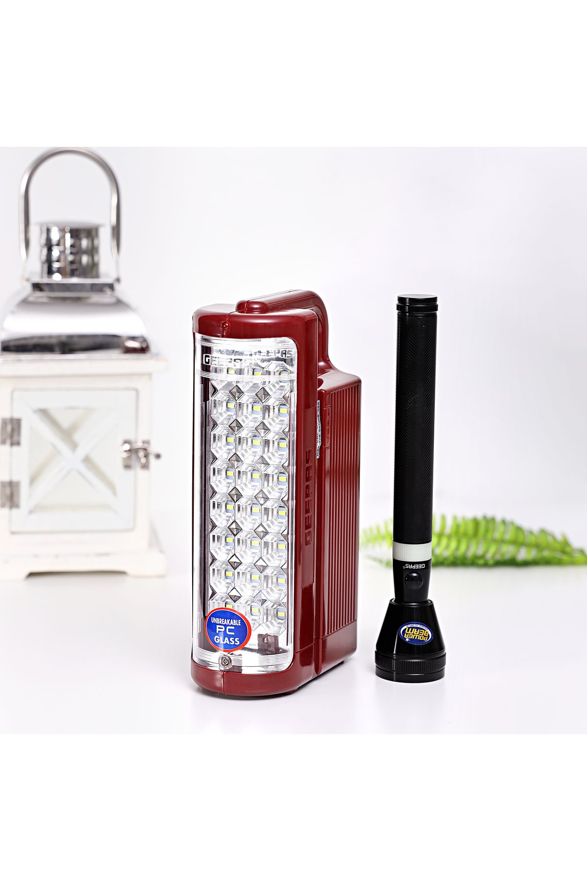 Geepas-Rechargeable LED Lantern & 1Pc Torch | Emergency Lantern with Light Dimmer Function 6