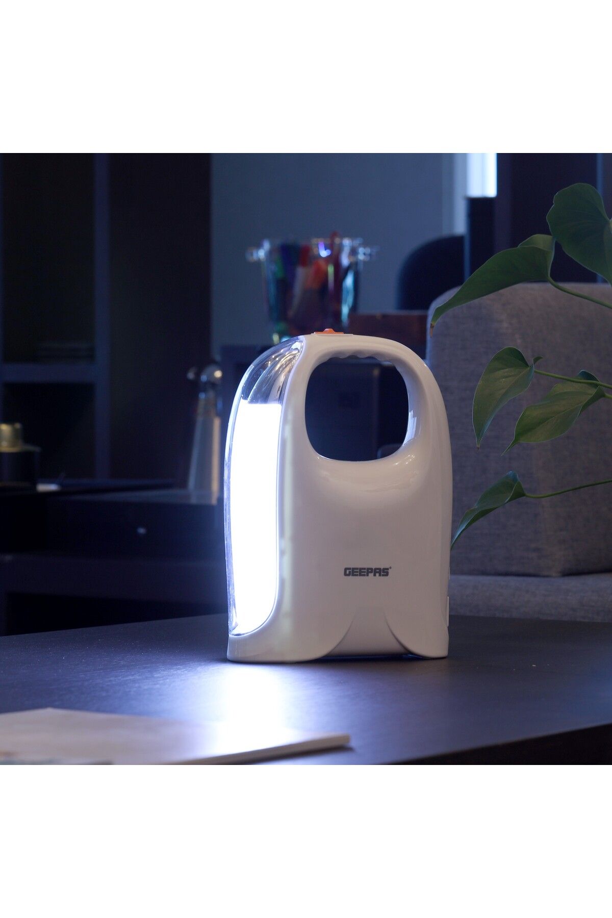 Geepas-Rechargeable LED Emergency Lantern- Portable 40 Hi-Power LEDs, 12 Hours Working, AC/DC/Solar Inputs 5