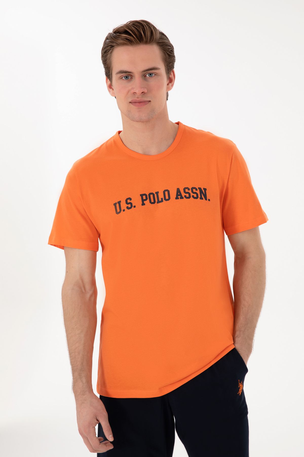U.S. Polo Assn.-Men's Crew Neck Orange Pajama Set 50309163 -Vr051 3