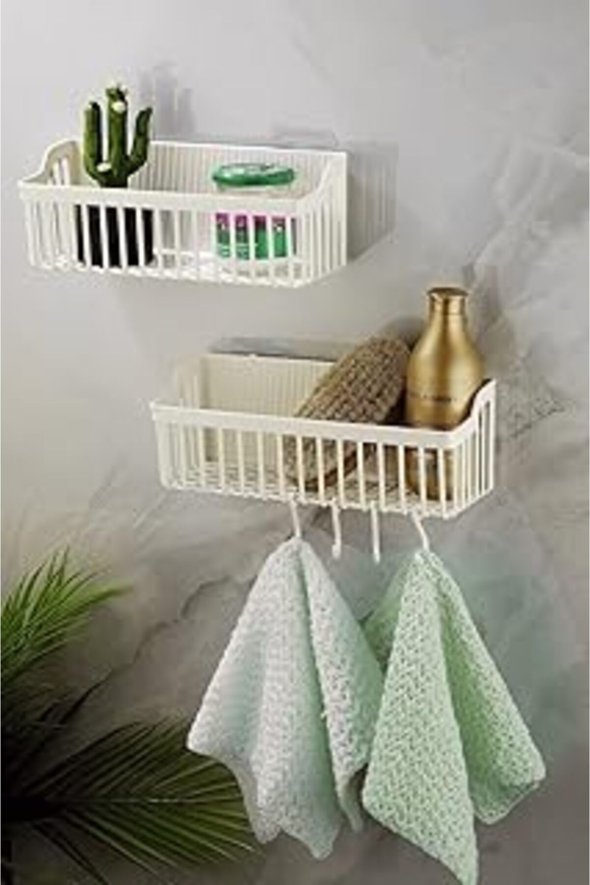 Hepta Collection Sas Haus Ömür Boyu Paslanmaz Banyo Köşeliği Düzenleyici Şampuanlık Duş Rafı Beyaz