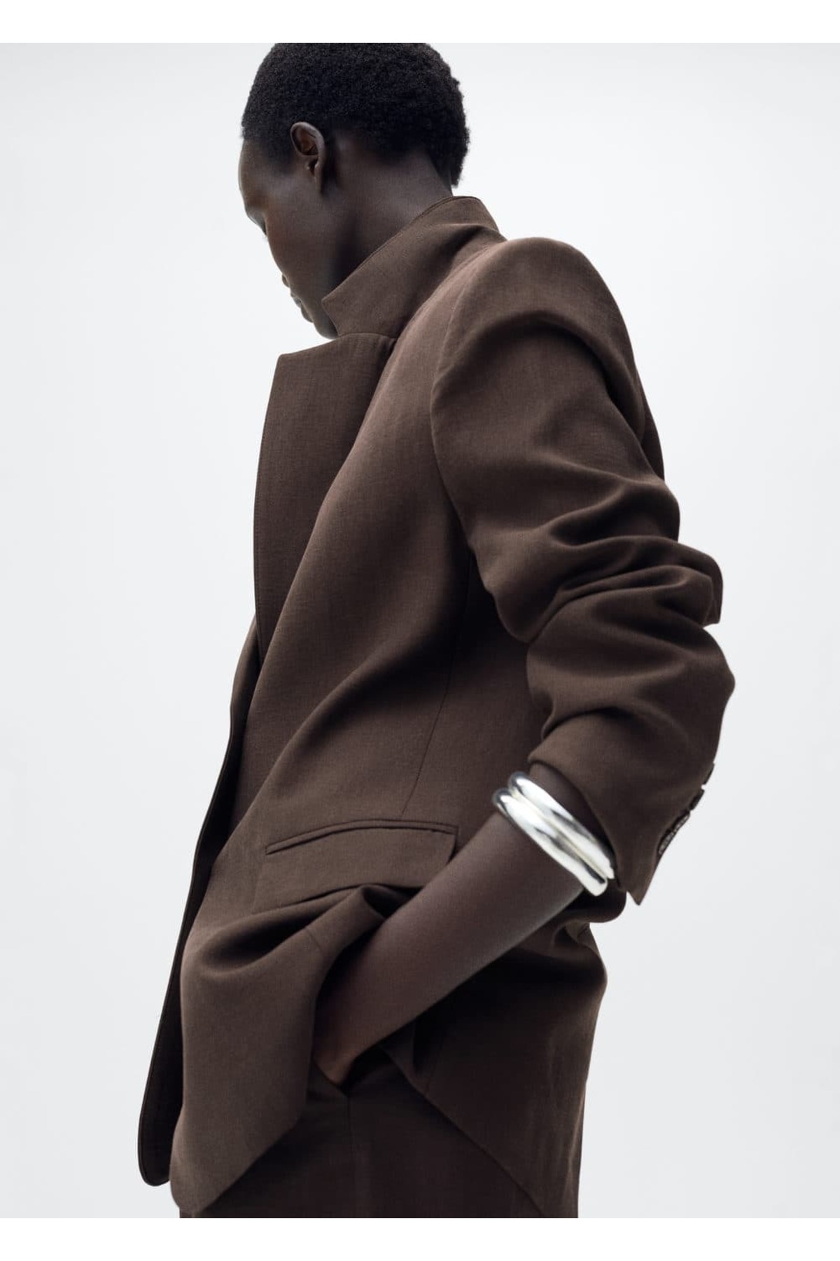 Düz Kesim Lyocell Blazer Ceket