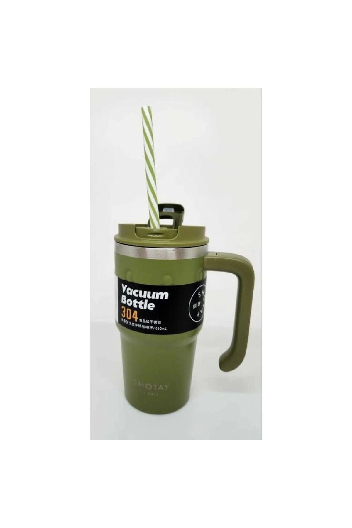 Shotay-Steel Mug 8169 - 650 Ml, for Use with Straw and Without Straw 8