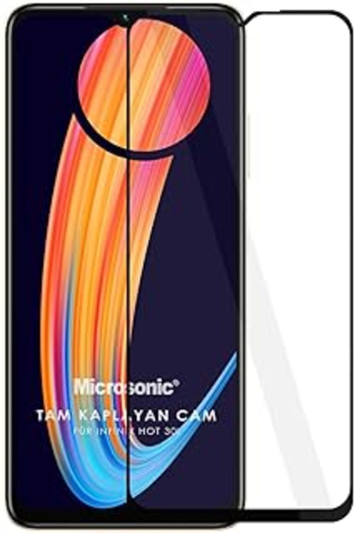 Hepta Collection Infinix Hot 30I Tam Kaplayan Temperli Cam Ekran Koruyucu Siyah