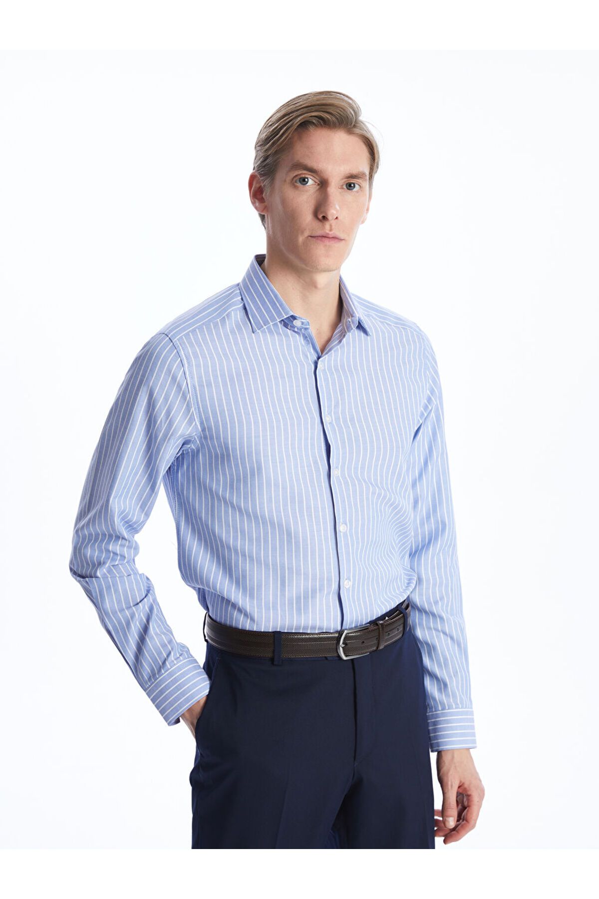 LC Waikiki Yeni Sezon Slim Fit Uzun Kollu Gabardin Erkek Gomlek - S40290Z8