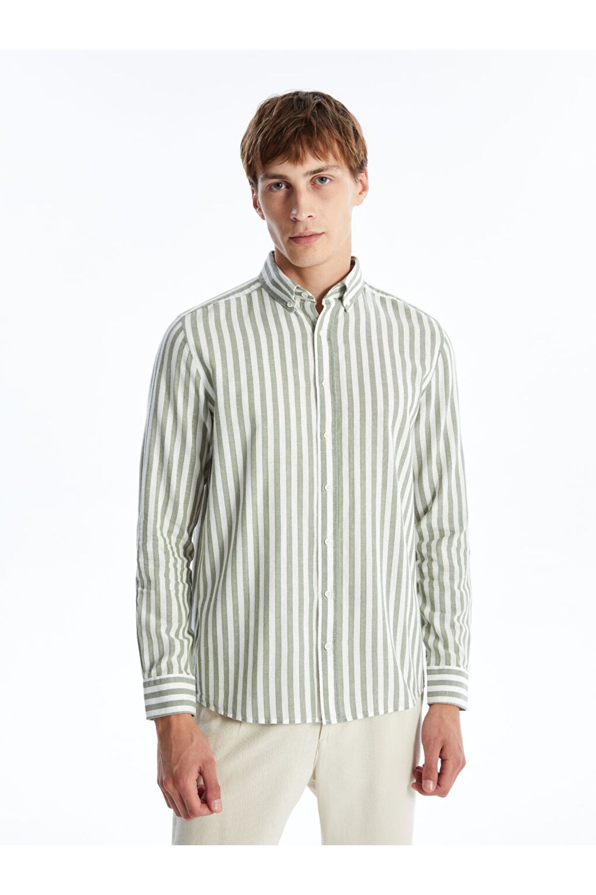 LC Waikiki LCW Regular Fit Uzun Kollu Çizgili Erkek Gömlek