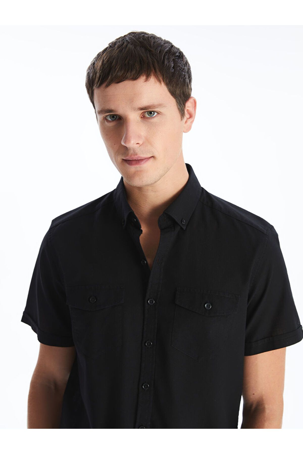 LC Waikiki Yeni Sezon Slim Fit Kisa Kollu Poplin Erkek Gomlek - S4AF08Z8