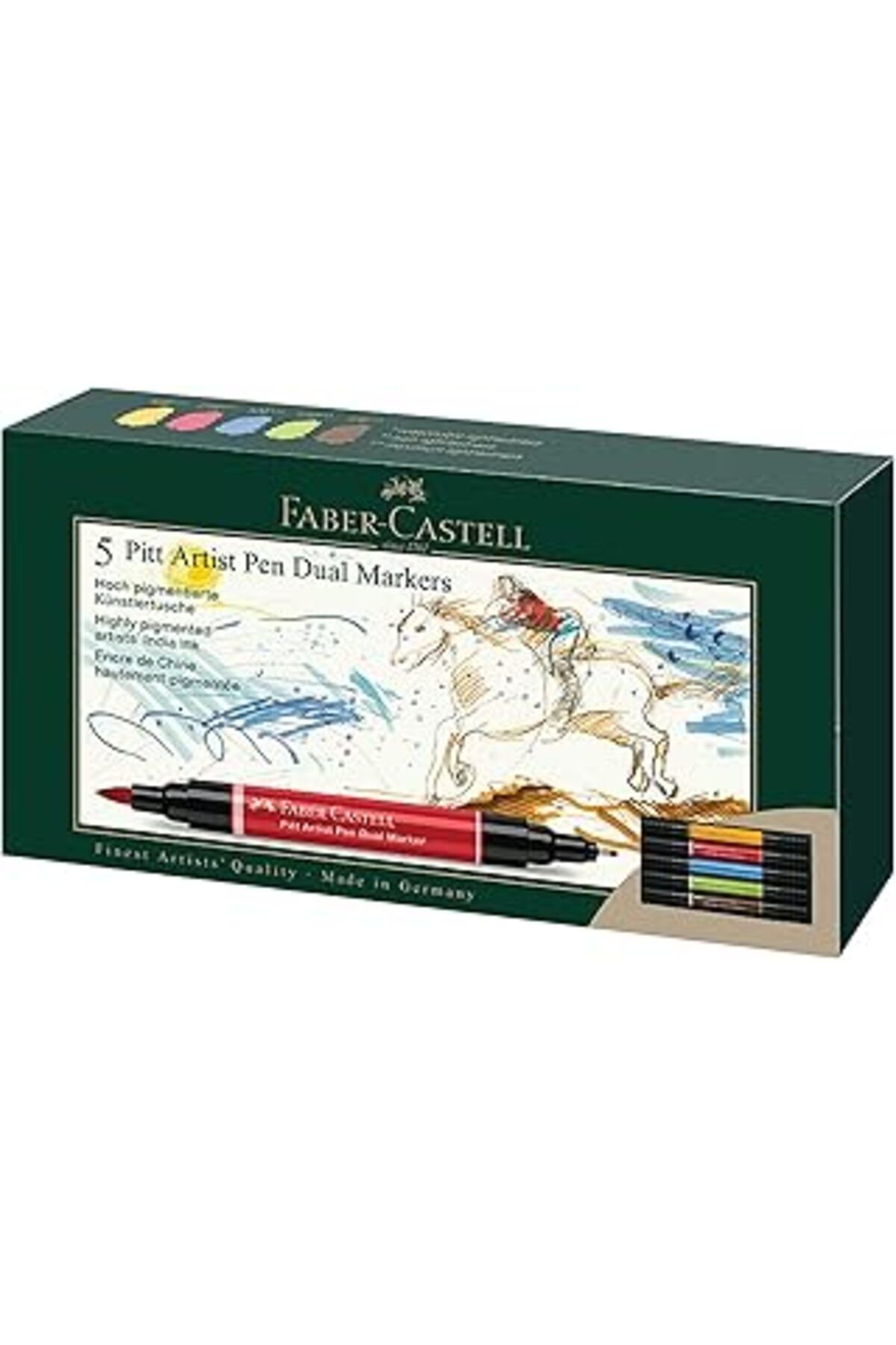 TBSProjects Faber-Castell Pitt Artist Pen Çizim Kalemi Dual Markör 5’Li