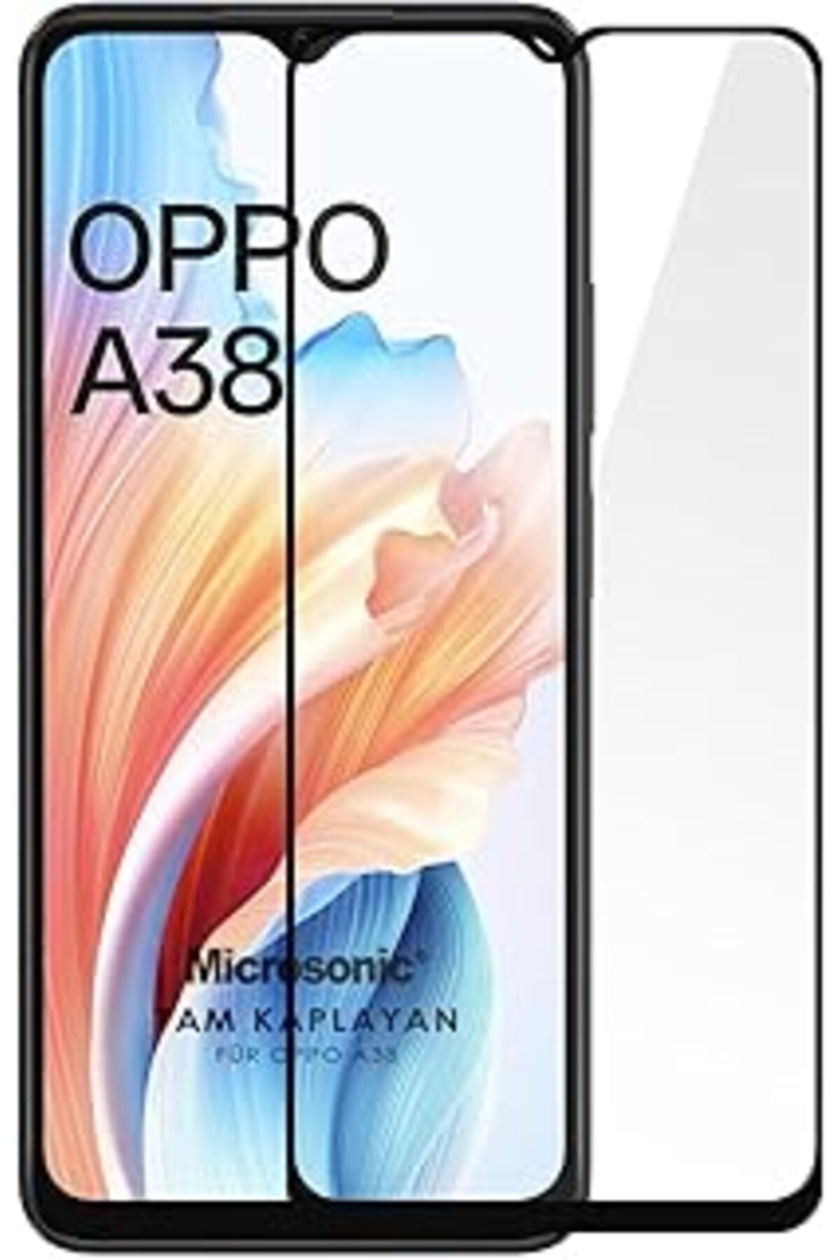 Hepta Collection A38 Tam Kaplayan Temperli Cam Ekran Koruyucu Siyah