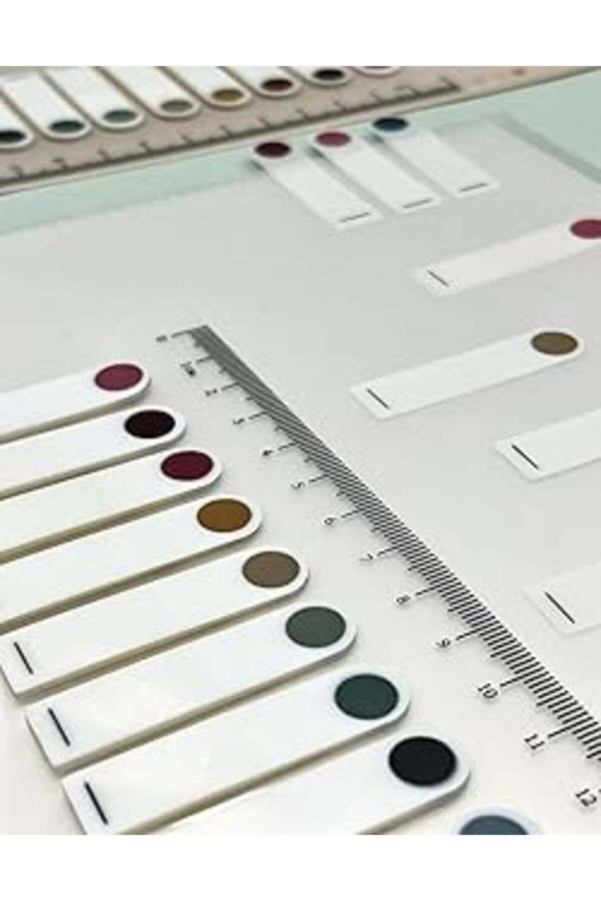 robotrend Kağıt Gemi Dükkan 10 Renkli Cetvelli Şeffaf İndeks Sayfa Sticker Yuvarlak Kenar Retro Renkler
