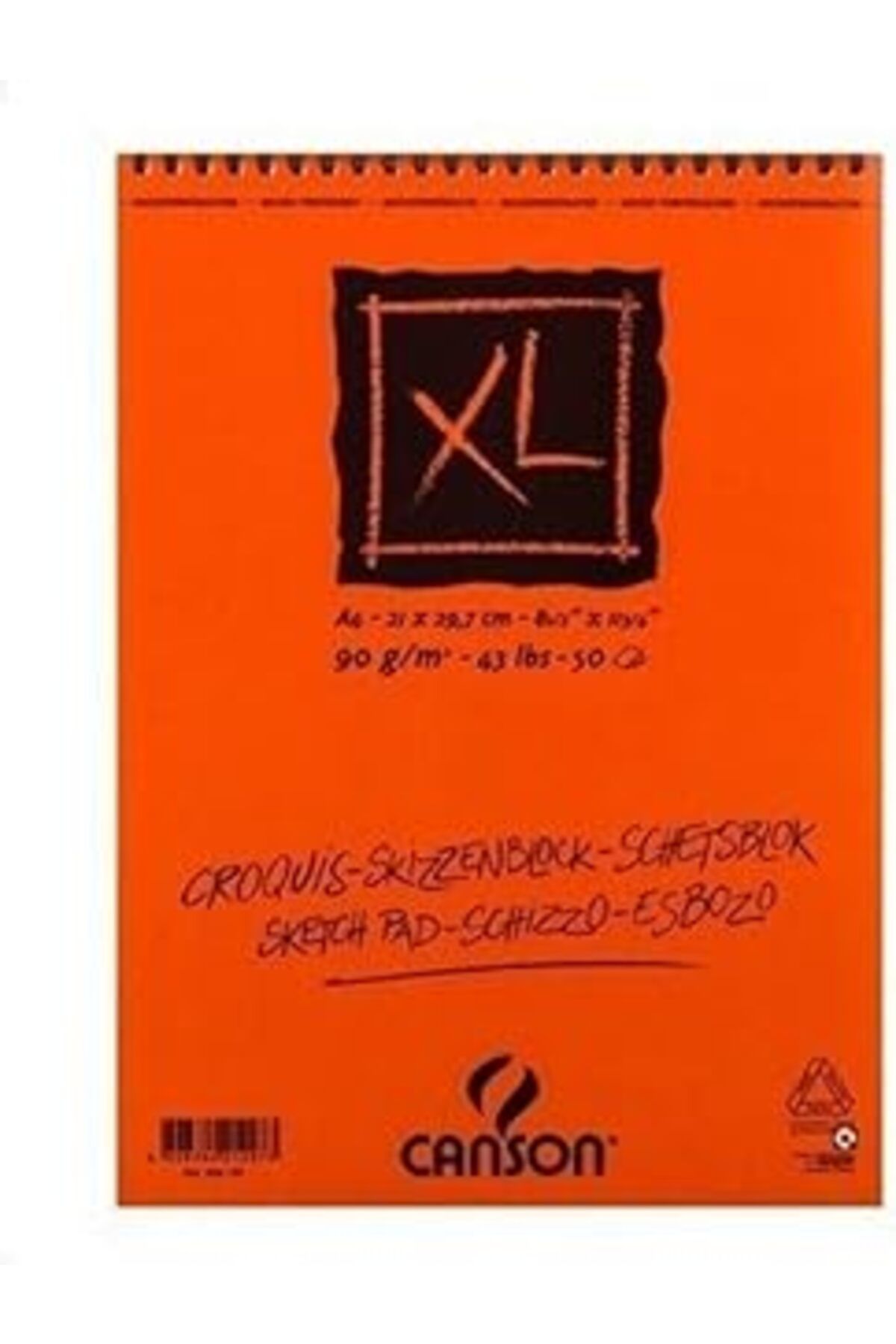 Pazarcan Canson Croquis Xl Albüm 90Gr Üsten Spiralli A4 50Yp Resim Ve Çizim Blokları