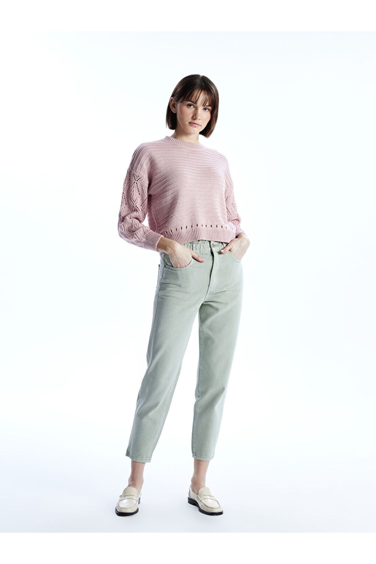 LC Waikiki LCW Beli Lastikli Slouchy Fit Kadın Jean Pantolon