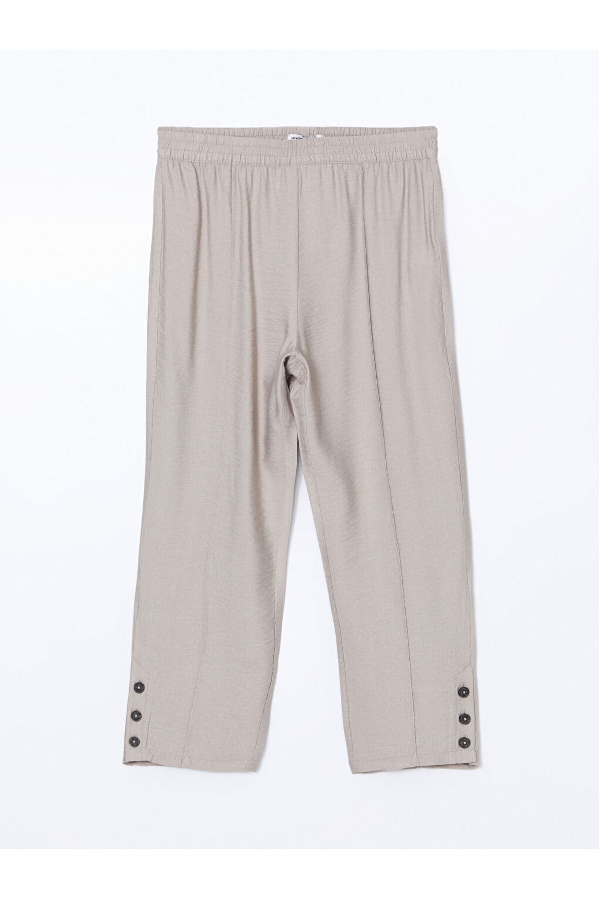 LC Waikiki-Pantaloni de damă cu aspect de in cu talie elastică 5