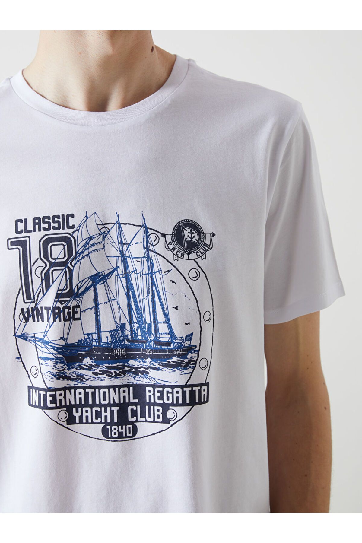 LC Waikiki-Νέα σεζόν Crew Neck κοντομάνικο εμπριμέ χτενισμένο βαμβακερό ανδρικό Tisort - S5I305Z8 3