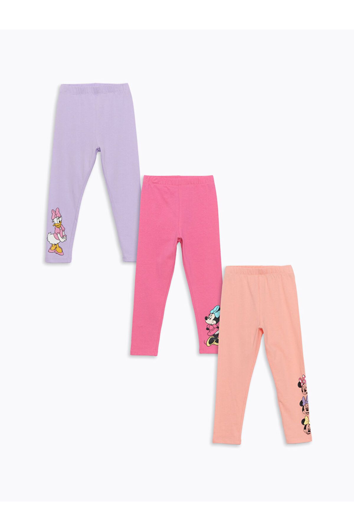 LC Waikiki Yeni Sezon Minnie Mouse Baskili Kiz Cocuk Tayt 3'lu - S5DB78Z1