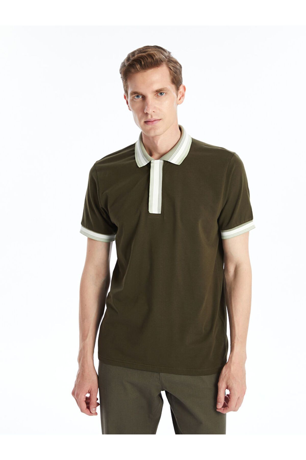 LC Waikiki Yeni Sezon Polo Yaka Kisa Kollu Penye Erkek Tisort - S4OB54Z8