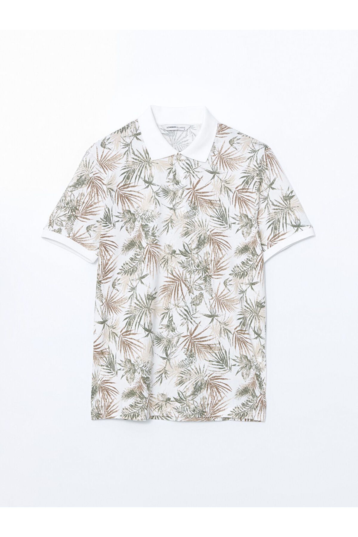 LC Waikiki Yeni Sezon Polo Yaka Kisa Kollu Desenli Penye Erkek Tisort - S5FO08Z8