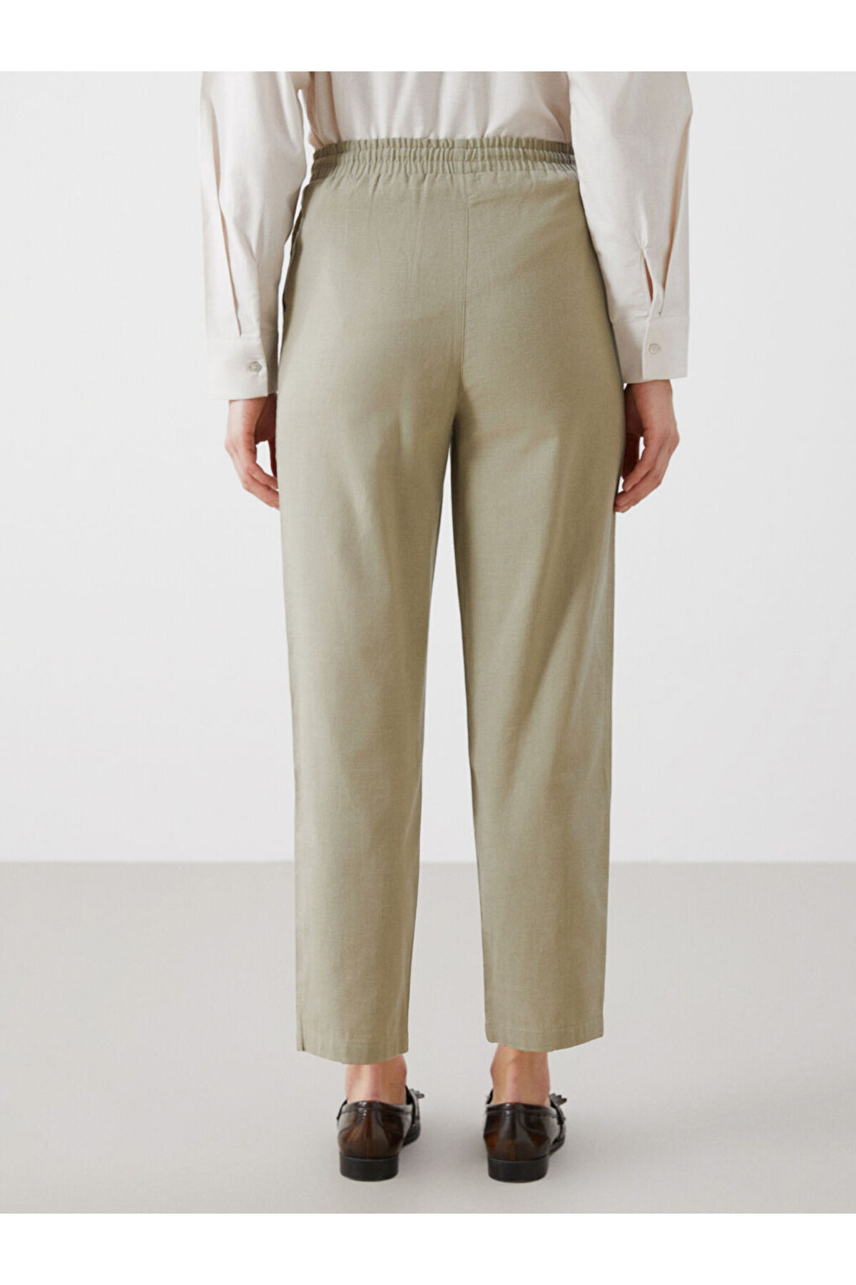LC Waikiki-New Season Elastic Waist Linen Blend Women's Trousers - S5Hm22Z8 4