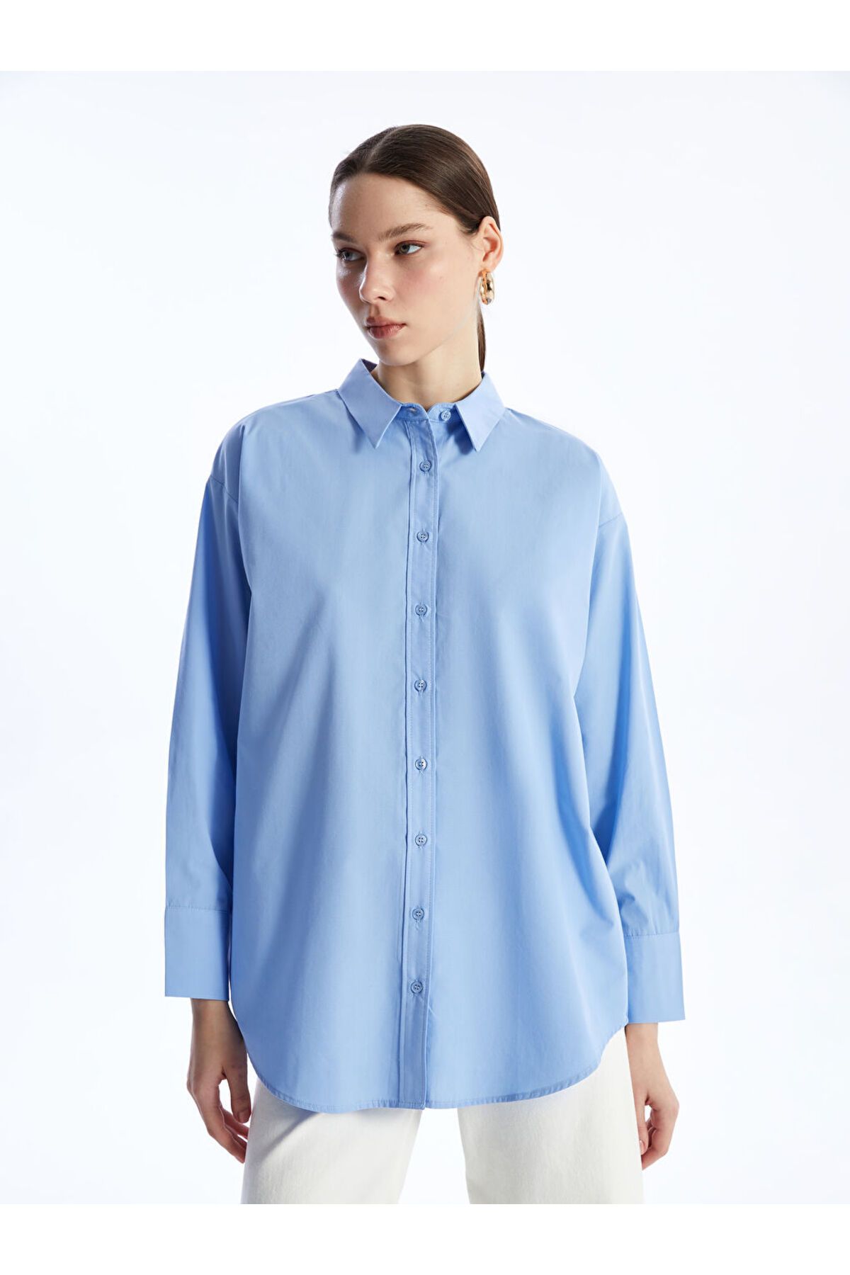 LC Waikiki Düz Poplin Kadın Gömlek Tunik