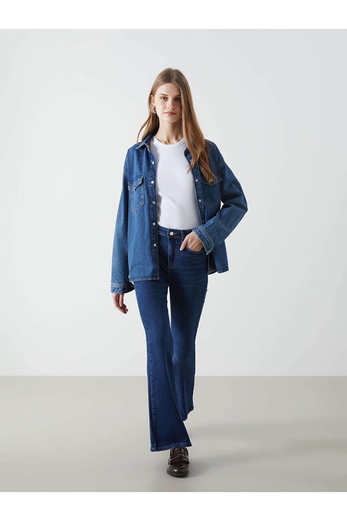 LC Waikiki Yüksek Bel Mars Flare Kadın Jean Pantolon