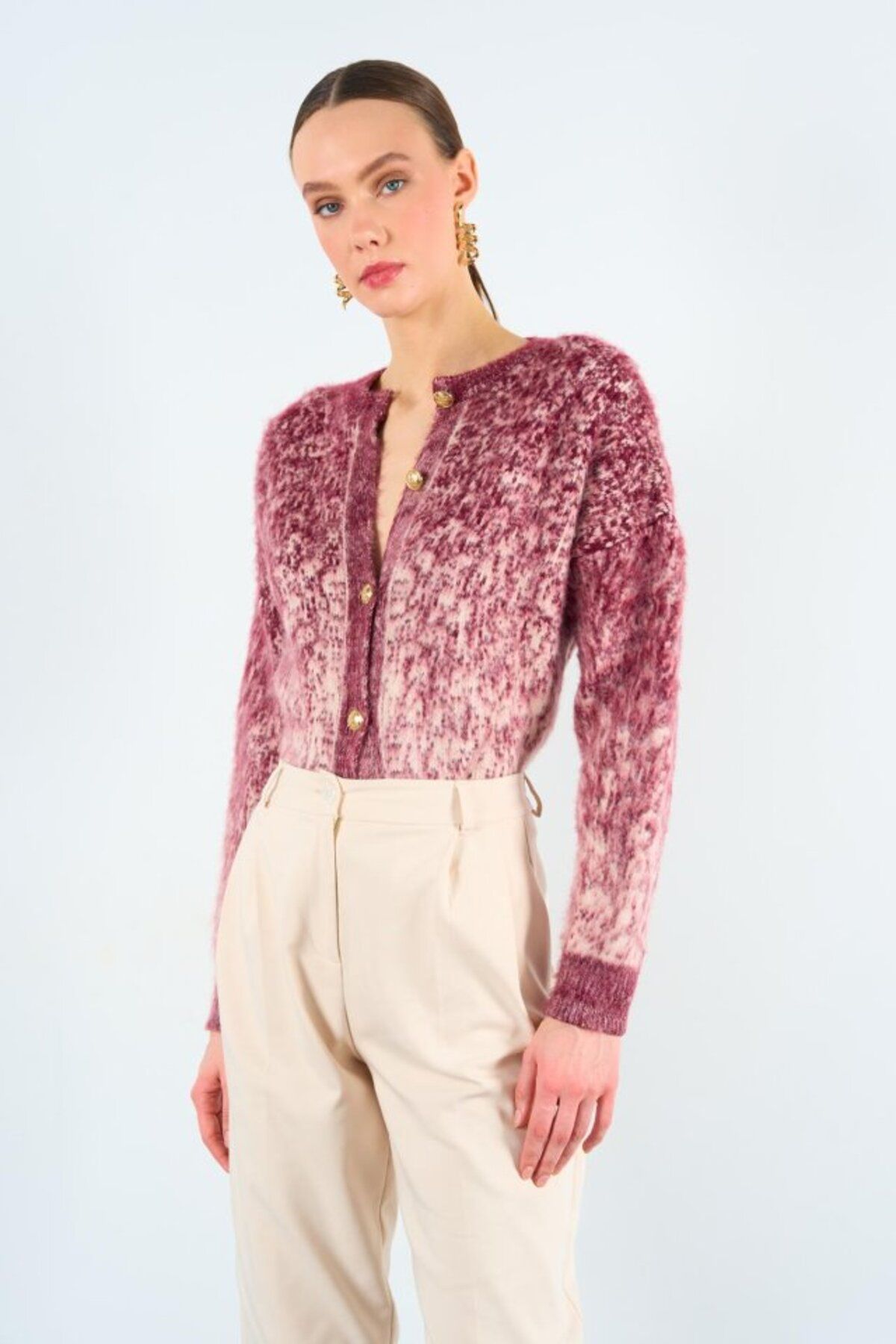OzBeauty-Cardigan Rose Gold în două culori - Vanilie-Burgundy 5