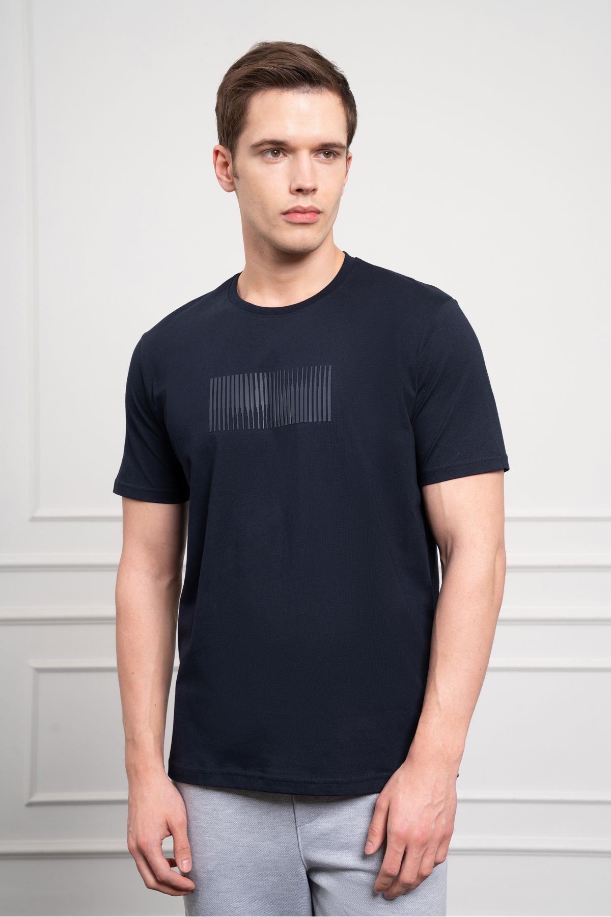 Morven-Tricou pentru bărbați, albastru bleumarin, din bumbac, cu croiala dinamică 4