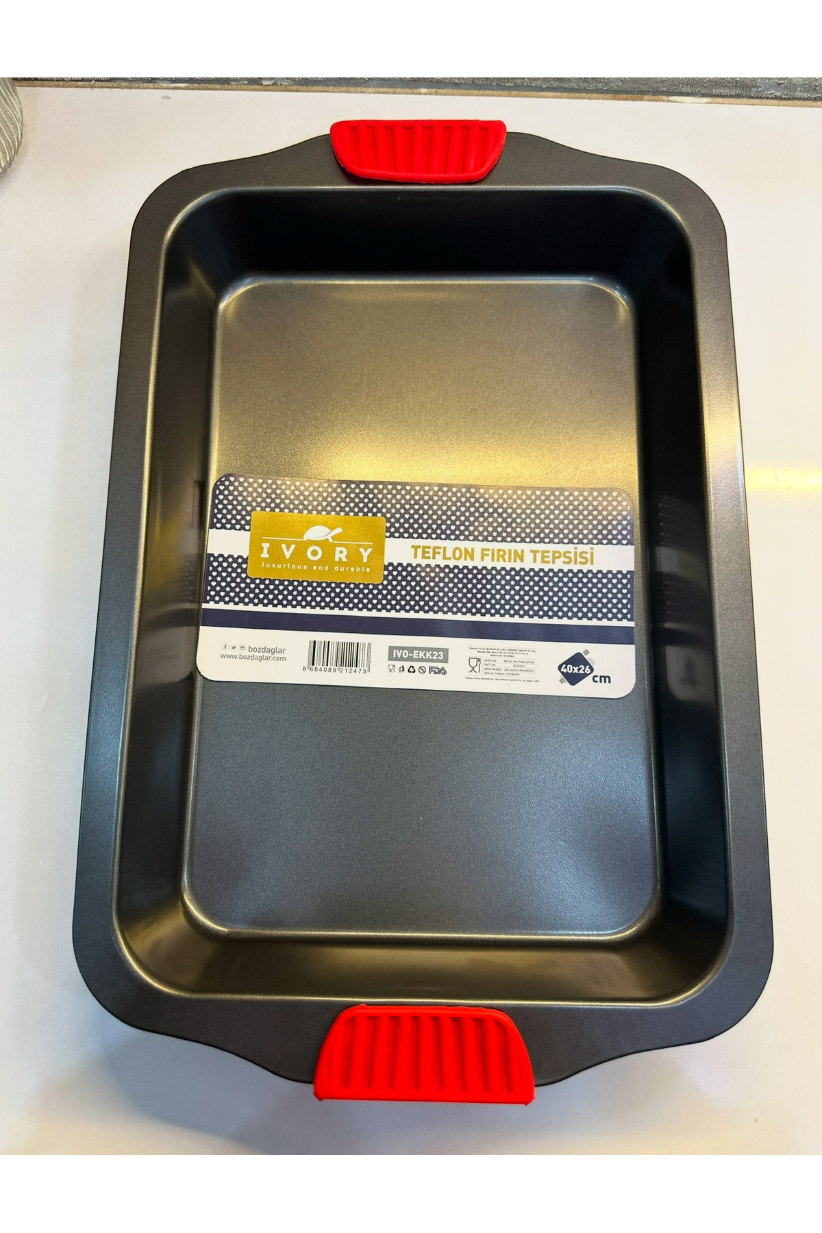 vanilinkitchen IVORY Teflon Fırın Tepsisi – 40x26 cm, Yapışmaz