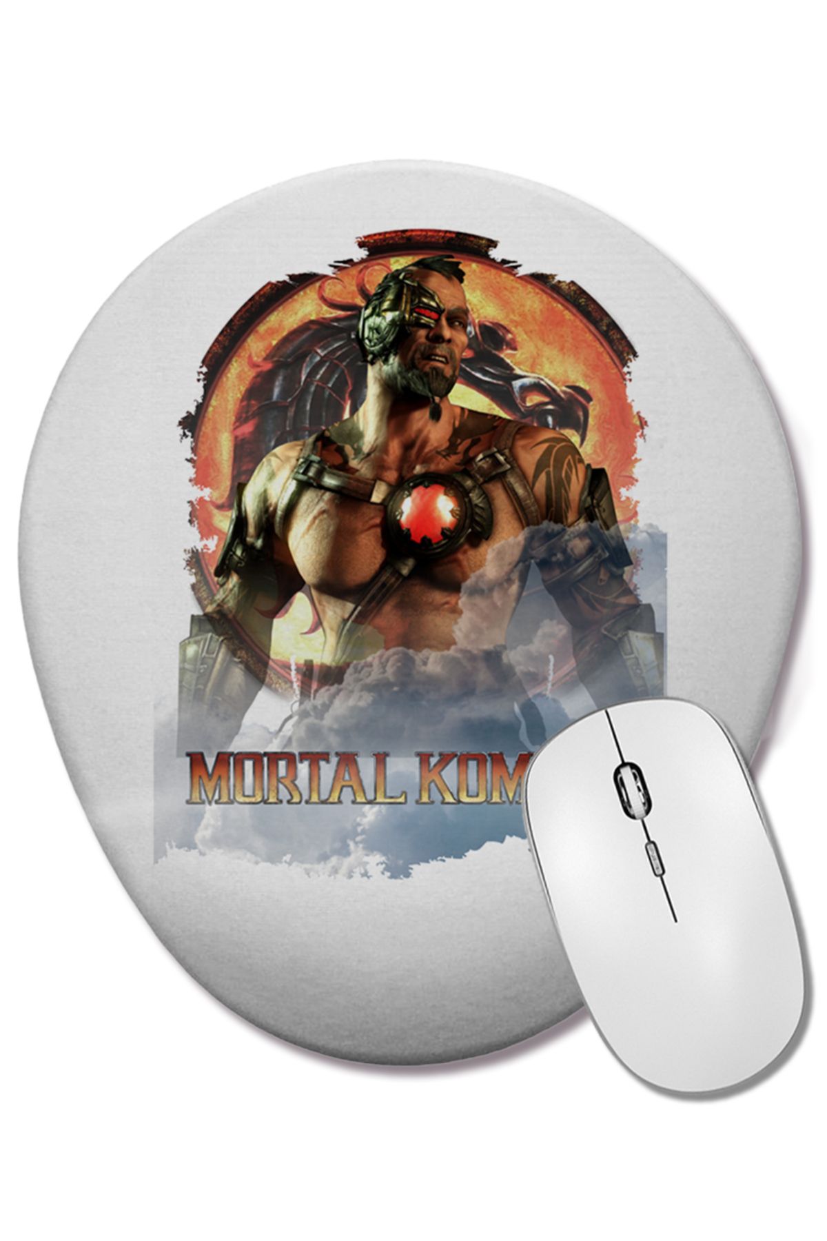 BASKI DÜNYASI-Mortal Kombat Kano Game Oval Mouse Pad with Wrist Support 1