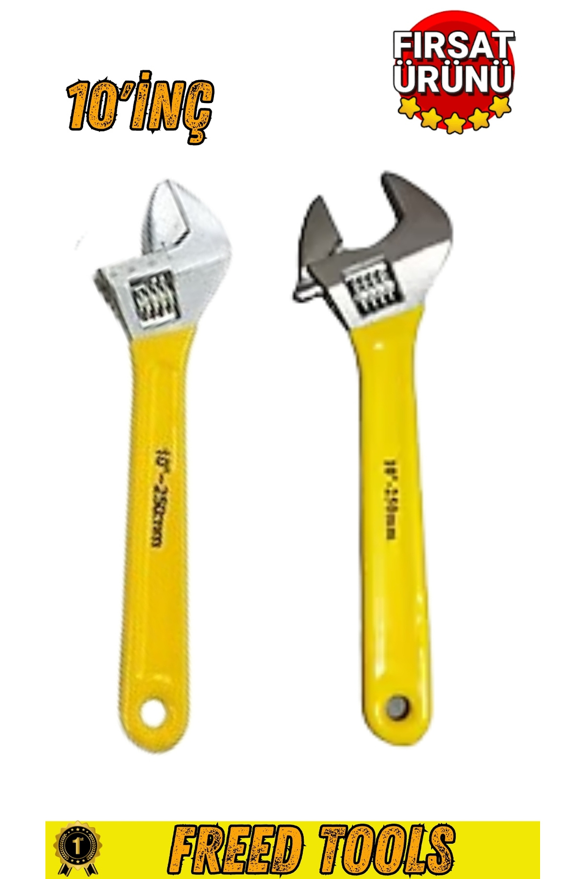 FREED TOOLS 10 inç kurbacık ingiliz anahtarı