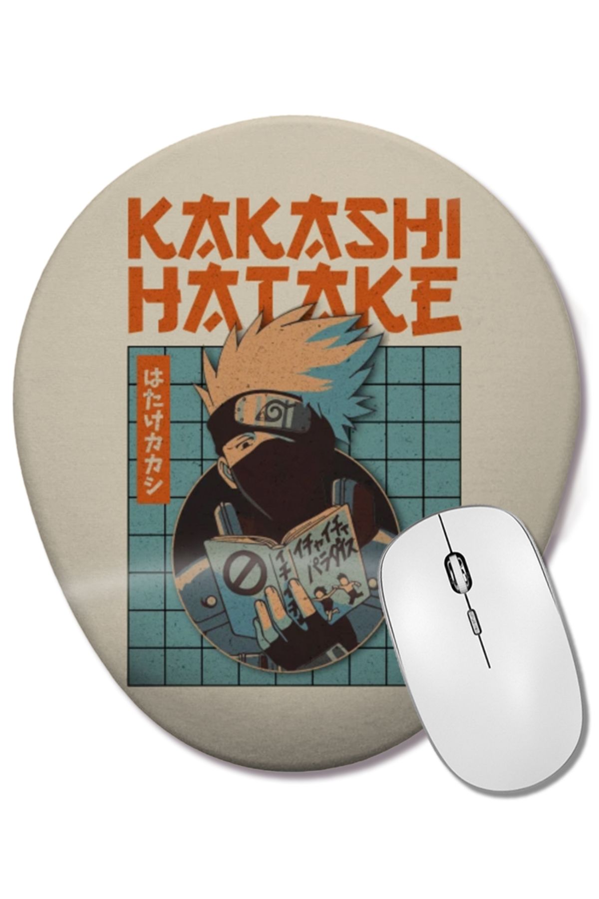 BASKI DÜNYASI-Kakashi Hatake Oval Mouse Pad with Wrist Support 1