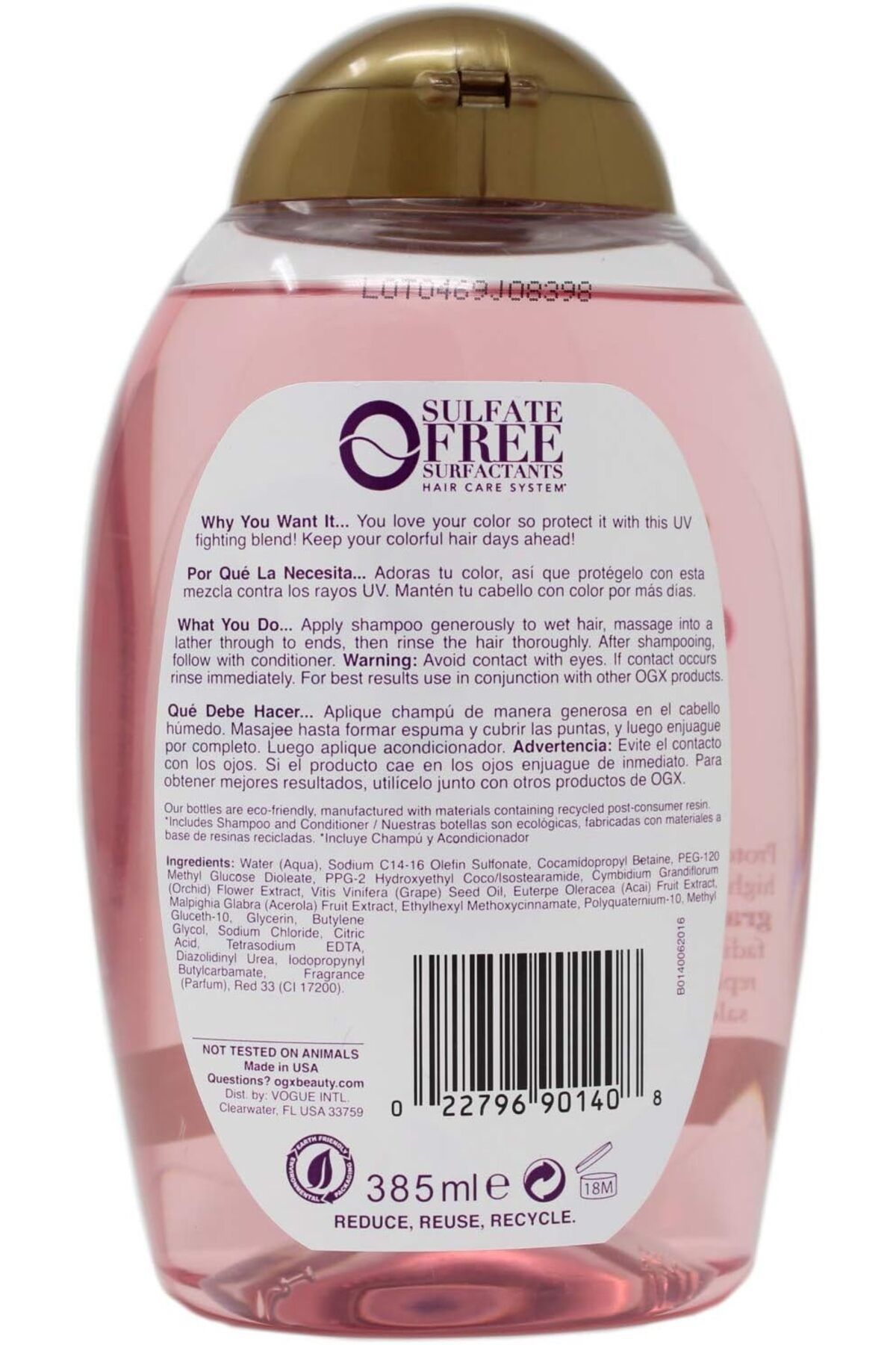 OGX-ogx, Shampoo, Fade Defying+ Orchid Oil, With Uva/Uvb Filters, 385ml 2