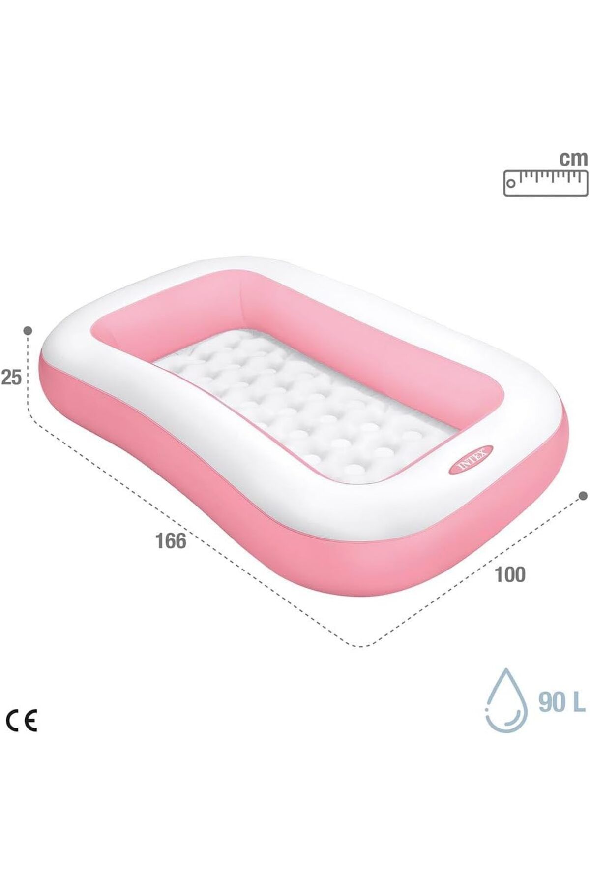 Intex-حوض سباحة مستطيل من إنتكس بمقاس قابل للنفخ: 166 سم × 100 سم × 25 سم (58423NP) 4
