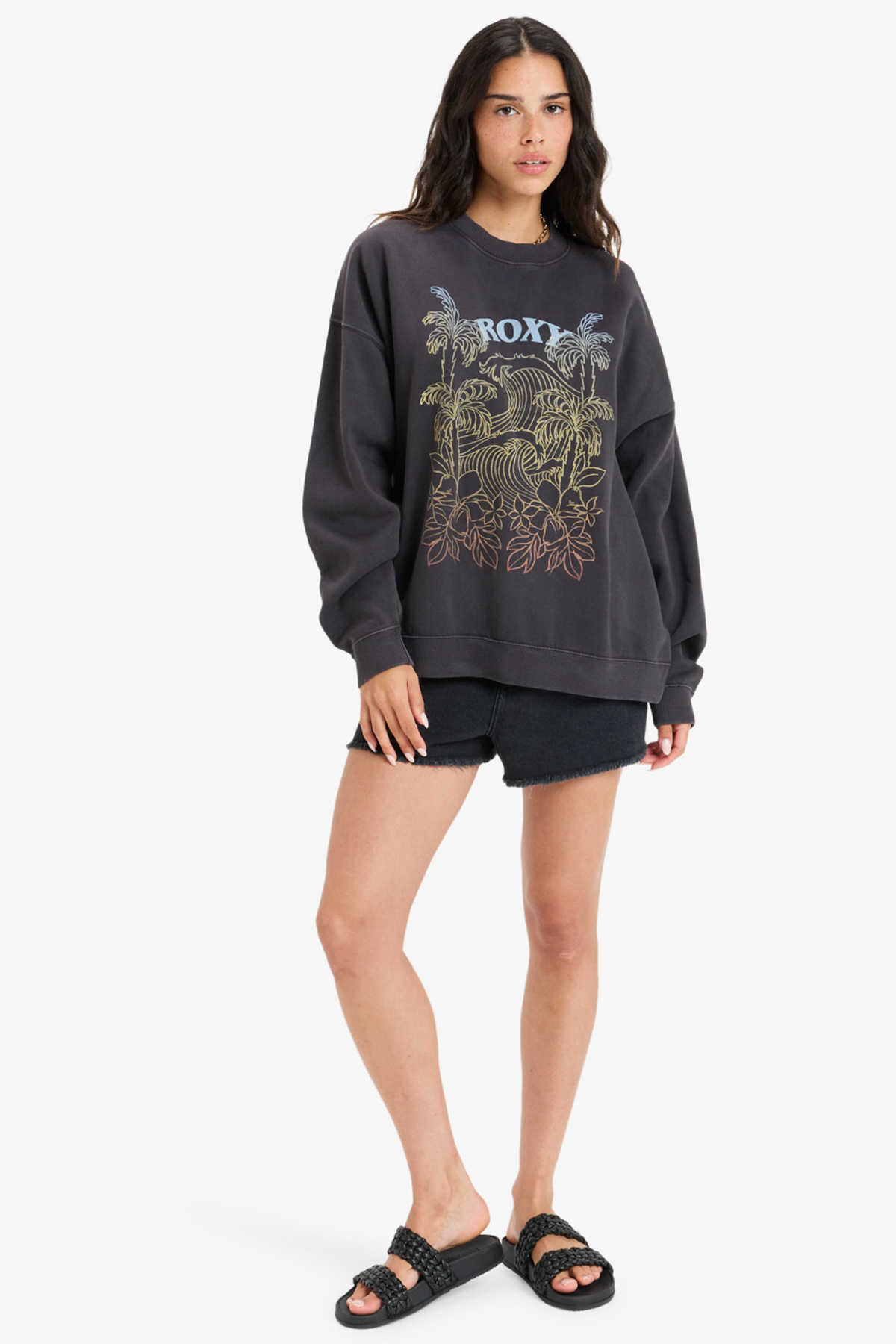 Roxy-Sweatshirt mit Rundhalsausschnitt für Damen – 55 % Algodon, 25 % recyceltes Algodon-Stoff 7