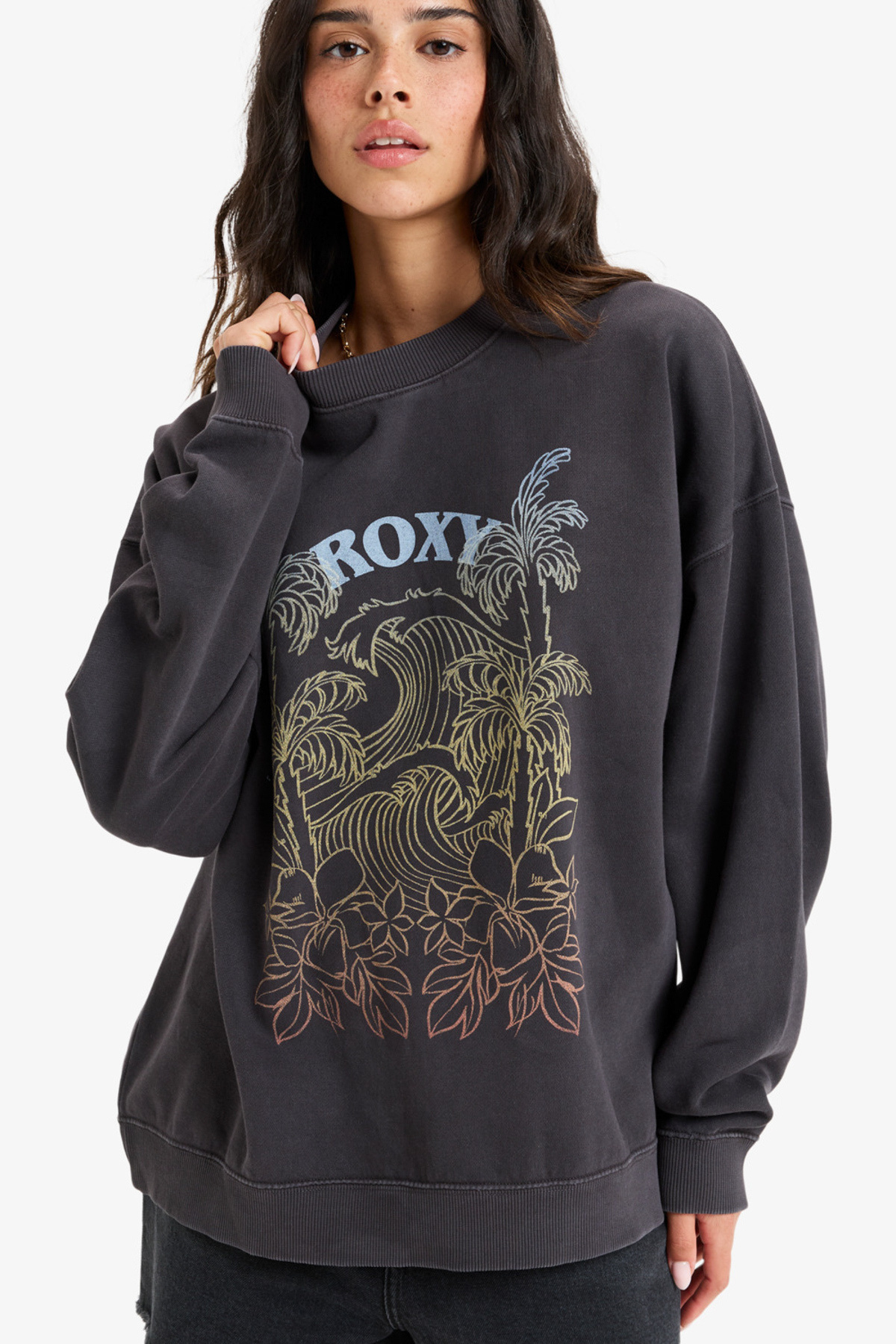 Roxy-Sweatshirt mit Rundhalsausschnitt für Damen – 55 % Algodon, 25 % recyceltes Algodon-Stoff 4