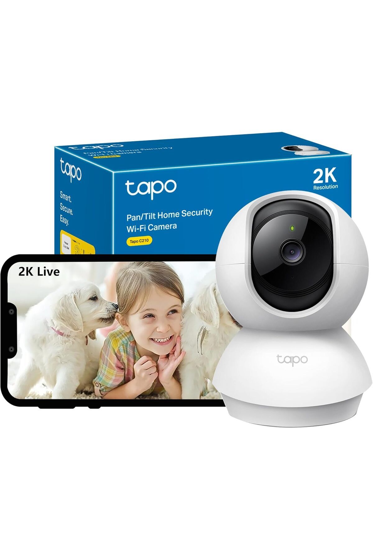 tapo-TP-Link Tapo 2K 3MP Pan Tilt Security Camera, Baby/Pet Dog AI Monitor, Smart Motion Detection & Trac 1