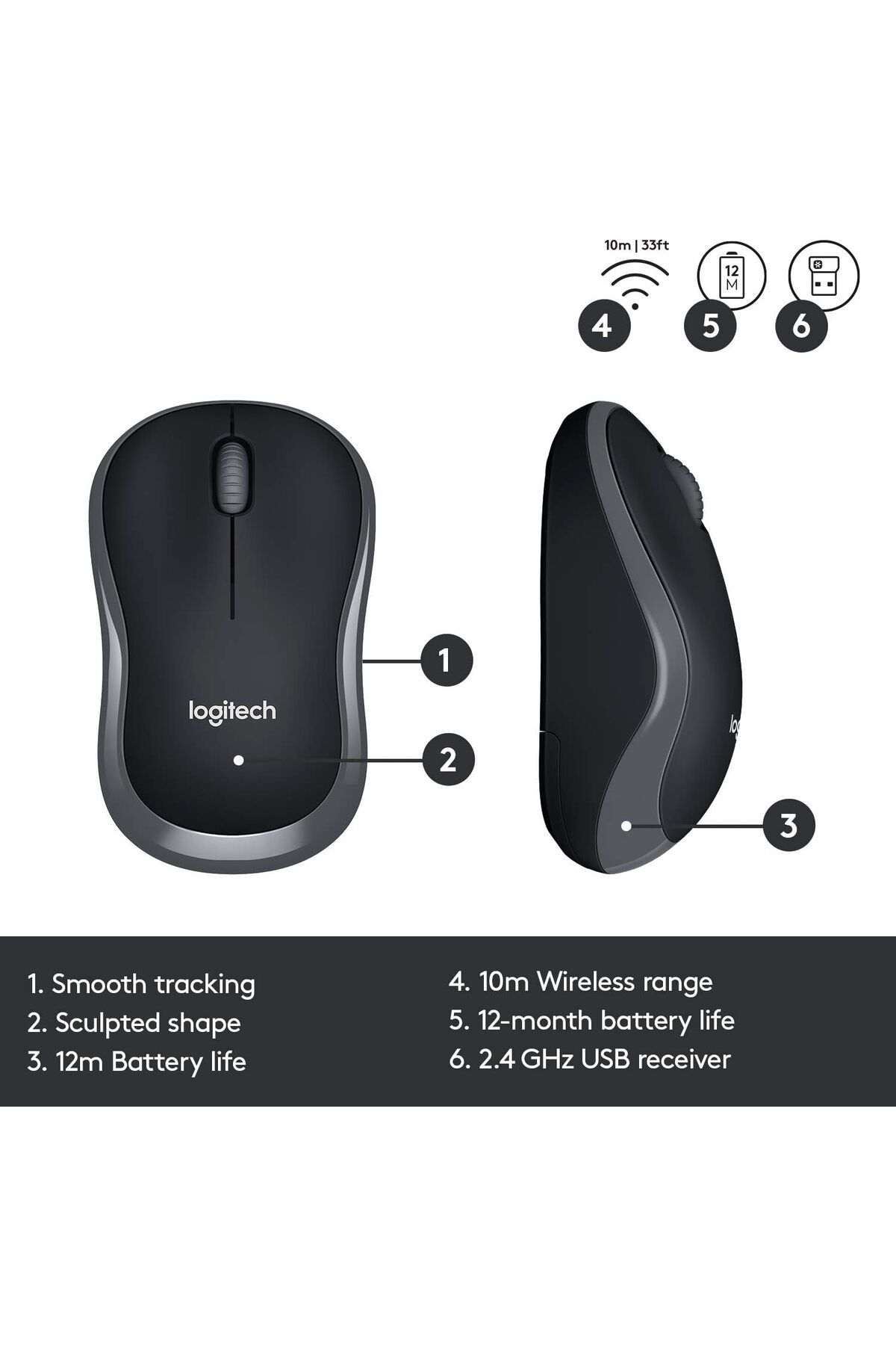 logitech-مجموعة لوحة المفاتيح والماوس اللاسلكية MK330 لنظام التشغيل Windows، 2.4 جيجا هرتز لاسلكية مع مستقبل USB، Po 7