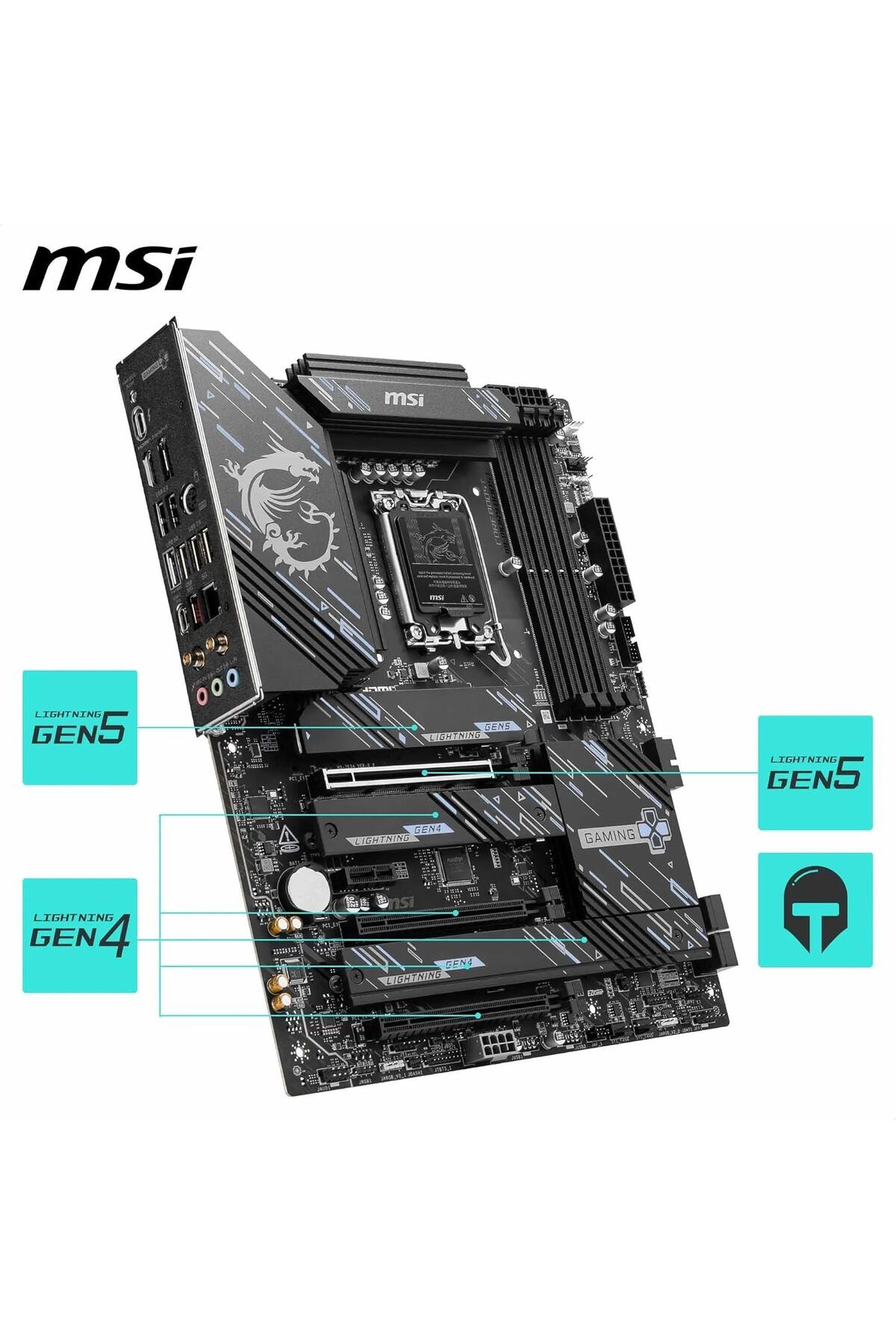 MSI-Z890 GAMING PLUS WIFI SOCKET 1851 DDR5 9200MHZ(OC) USB 20Gbps 4xM.2 1xTB4 HDMI DISPLAY 5G LAN WI 5