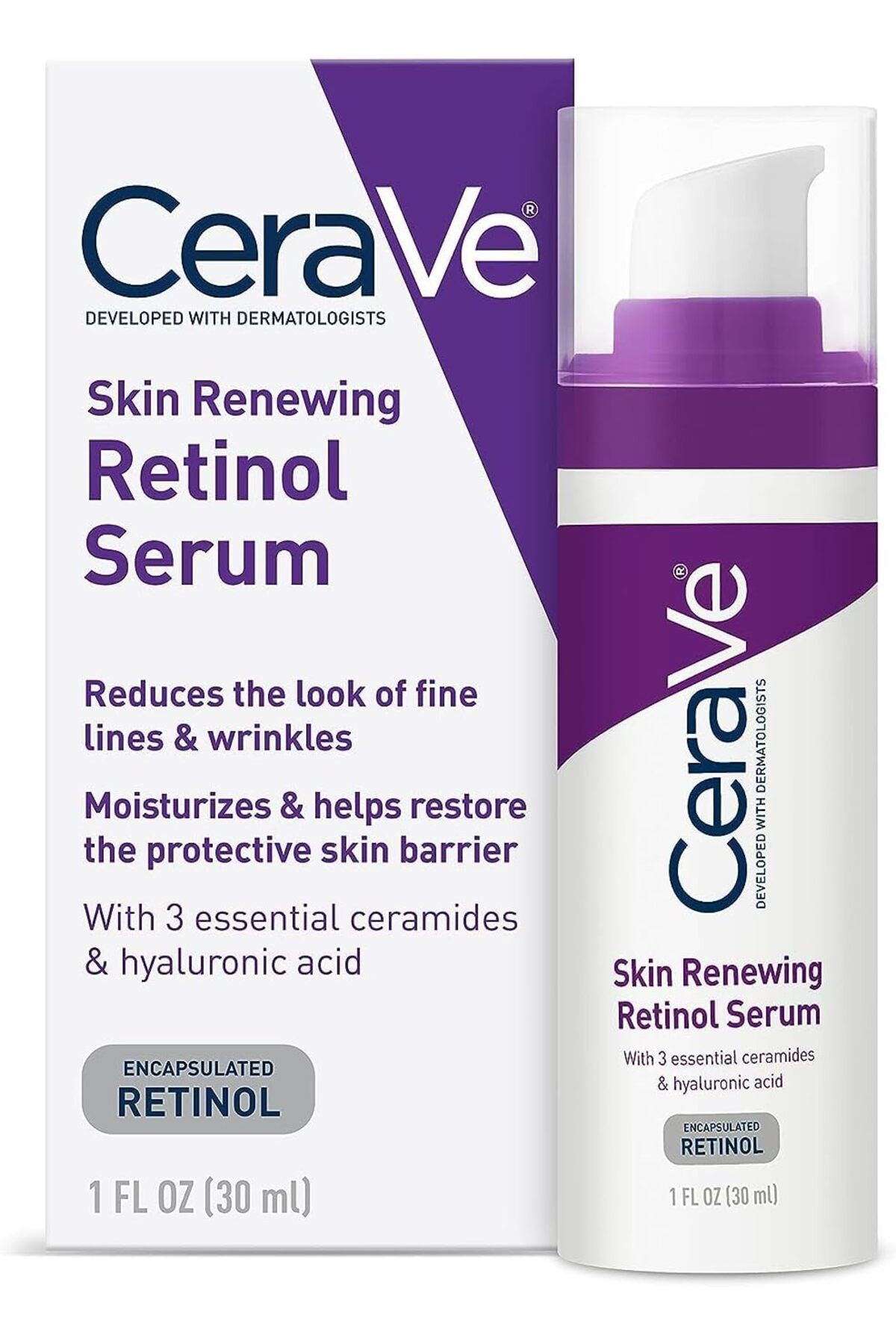 CeraVe-Anti Aging Retinol Serum for Face | 1 Ounce | Cream Serum for Smoothing Fine Lines | Fragranc 1