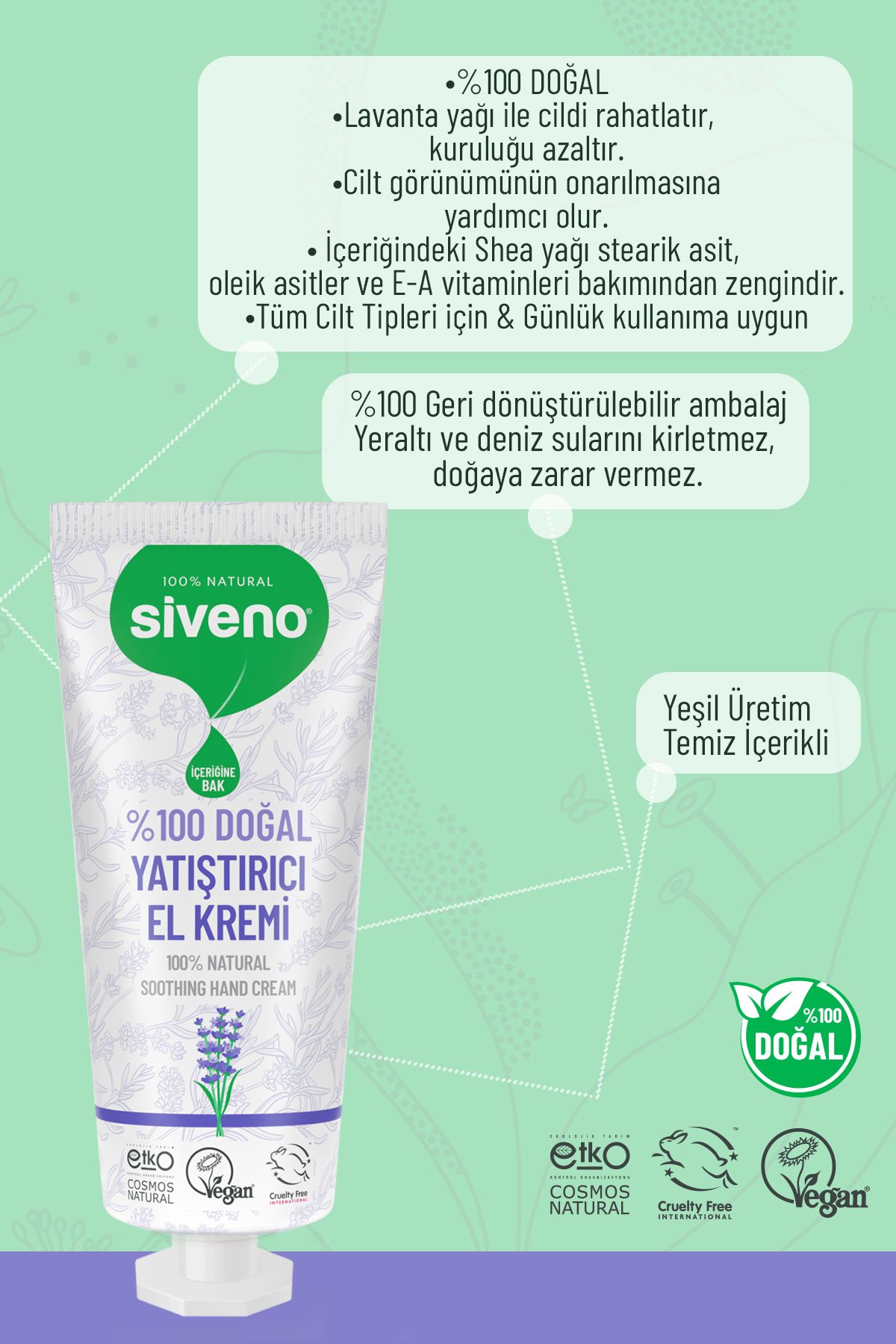 کرم دست کرمی 100 ٪ طبیعی و بدن اسطوخودوس ترمیم کننده مرطوب فشرده 30 میل Siveno