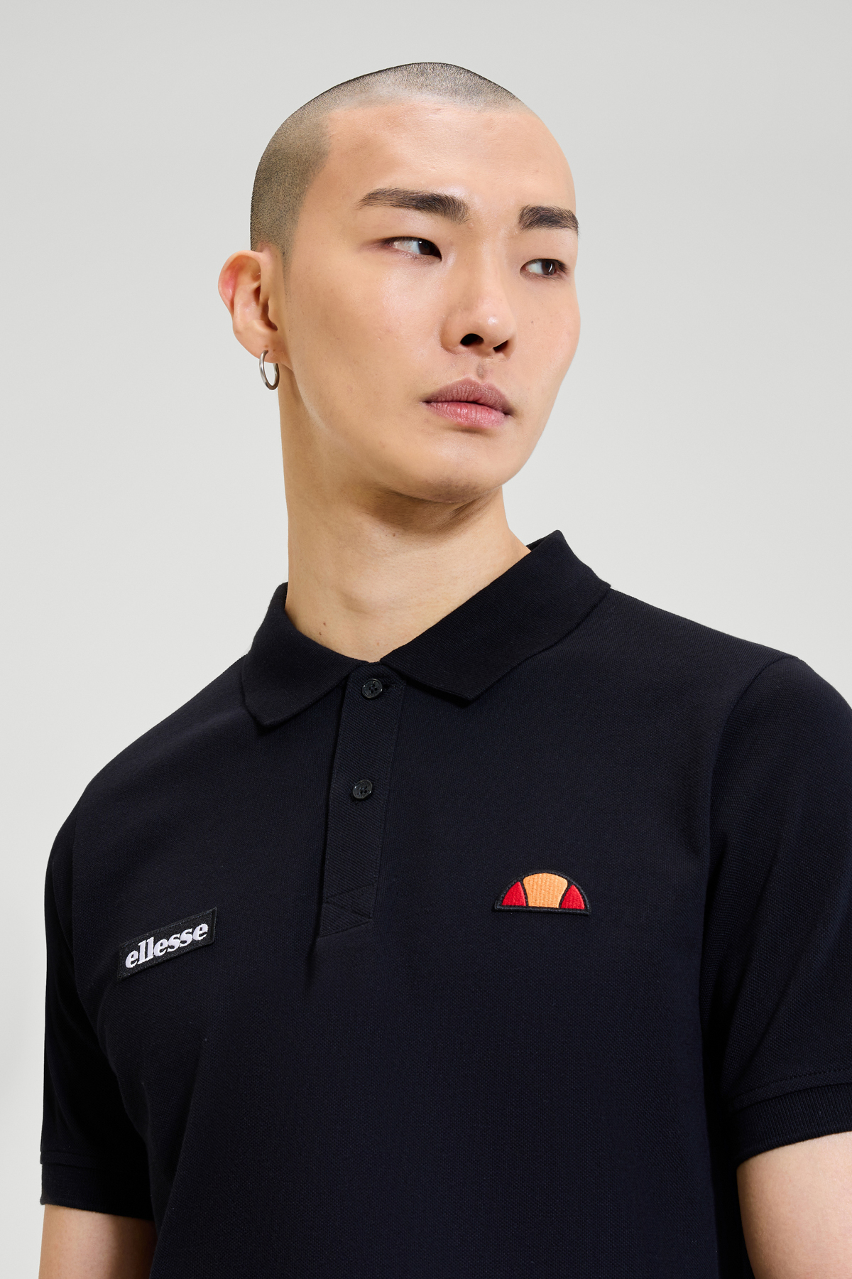 Ellesse-Ανδρικό μπλουζάκι με λαιμόκοψη σε μαύρο πόλο 4