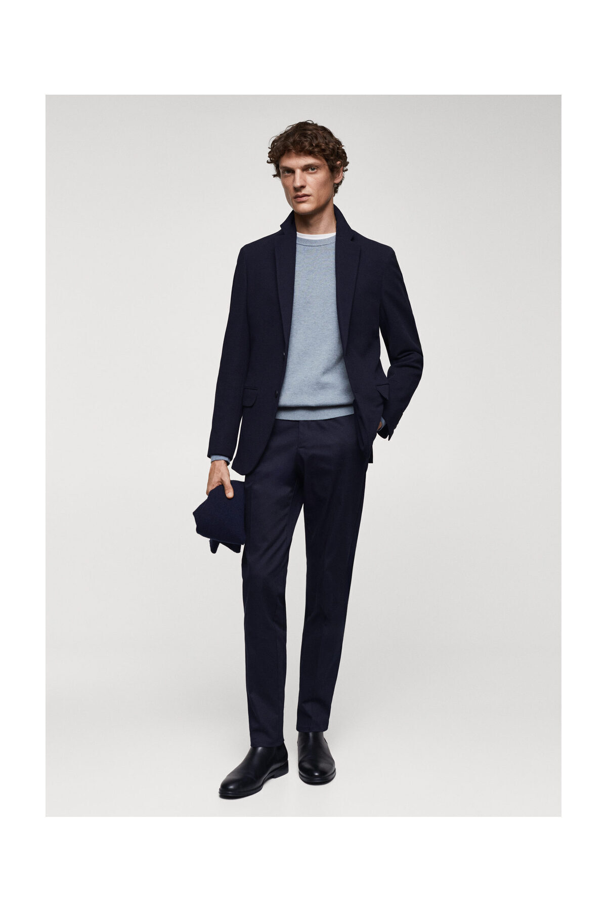 MANGO Man-Structured slim fit cotton blazer 7